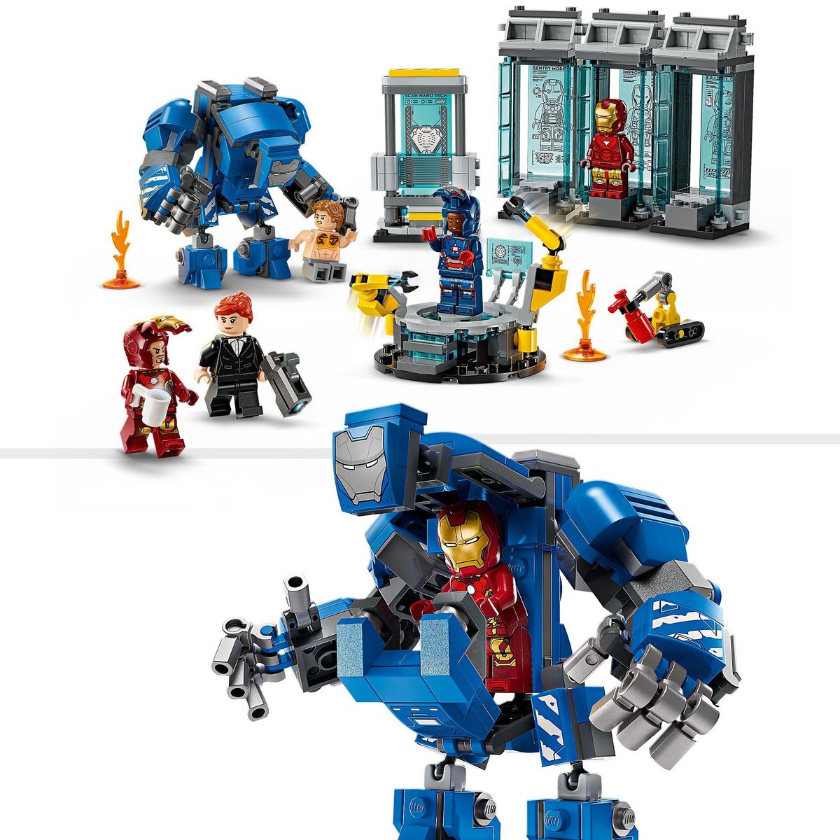 LEGO Marvel 76315 - Le Laboratoire d'Iron Man : La salle des armures