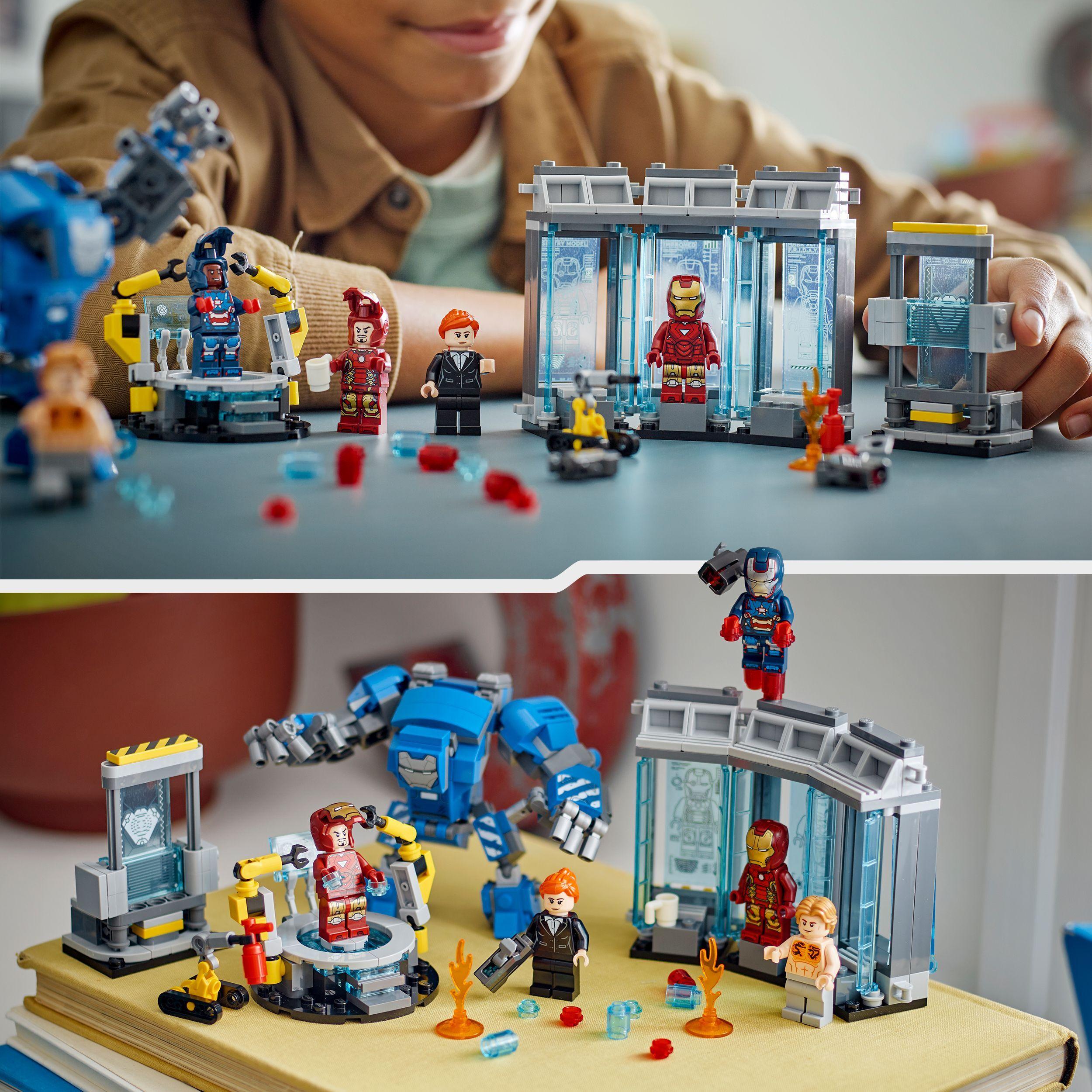 Voir la diapositive 6 : LEGO Marvel 76315 Le Laboratoire d’Iron Man : la Salle des Armures - Jouet garçon, 8 ans