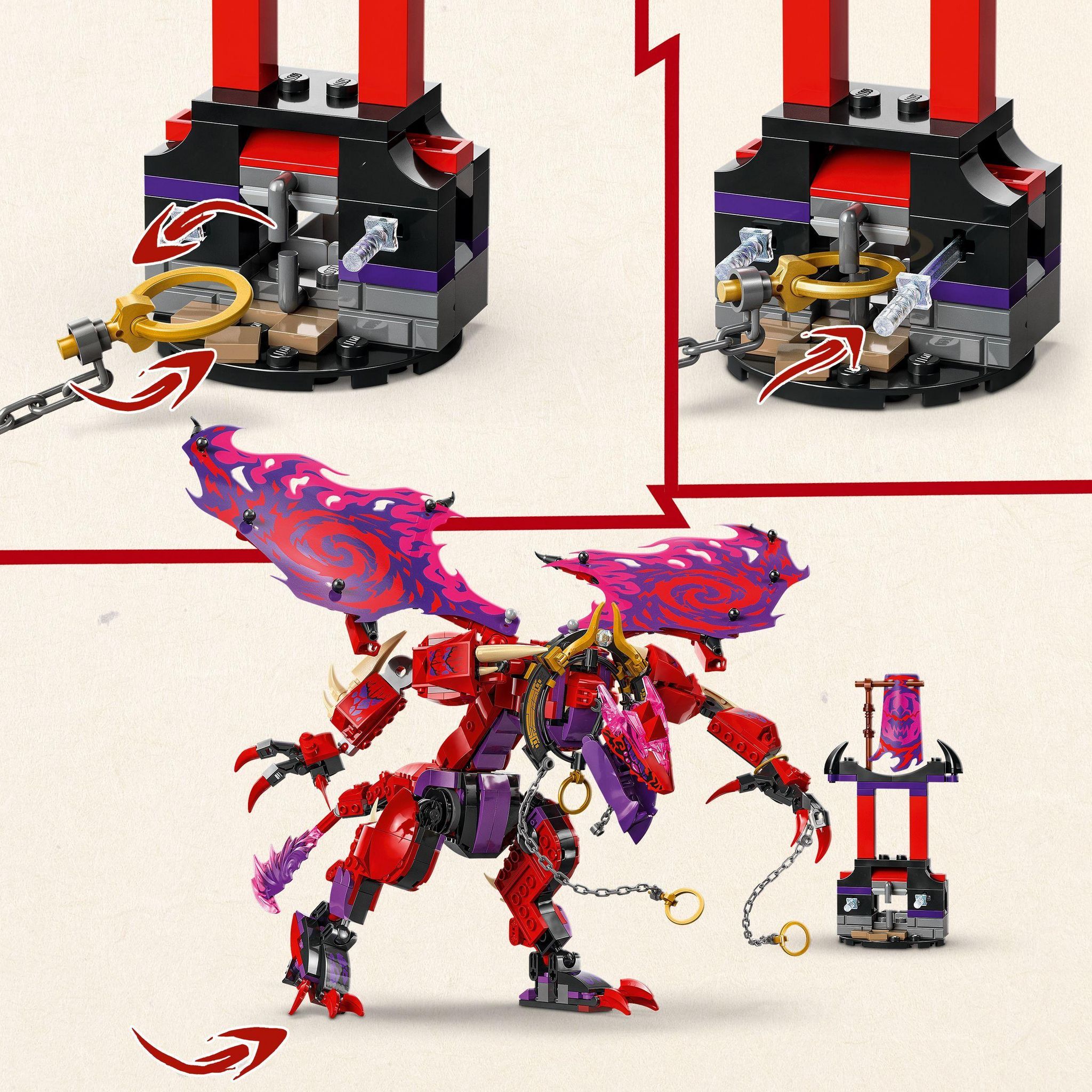 Voir la diapositive 7 : LEGO Ninjago 71832 - Le Dragon du Chaos