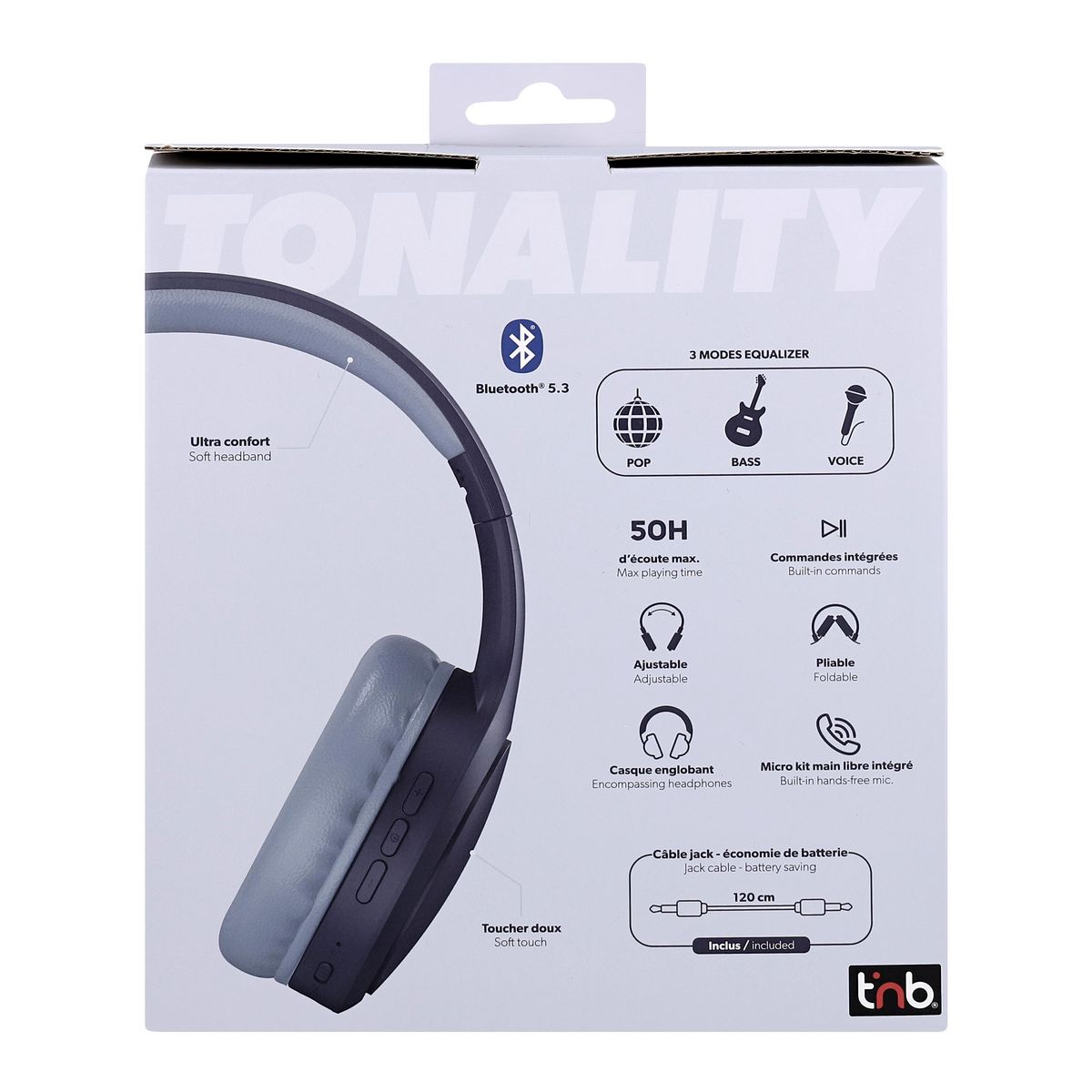 TNB Casque Audio Tonality Bluetooth - Bleu
