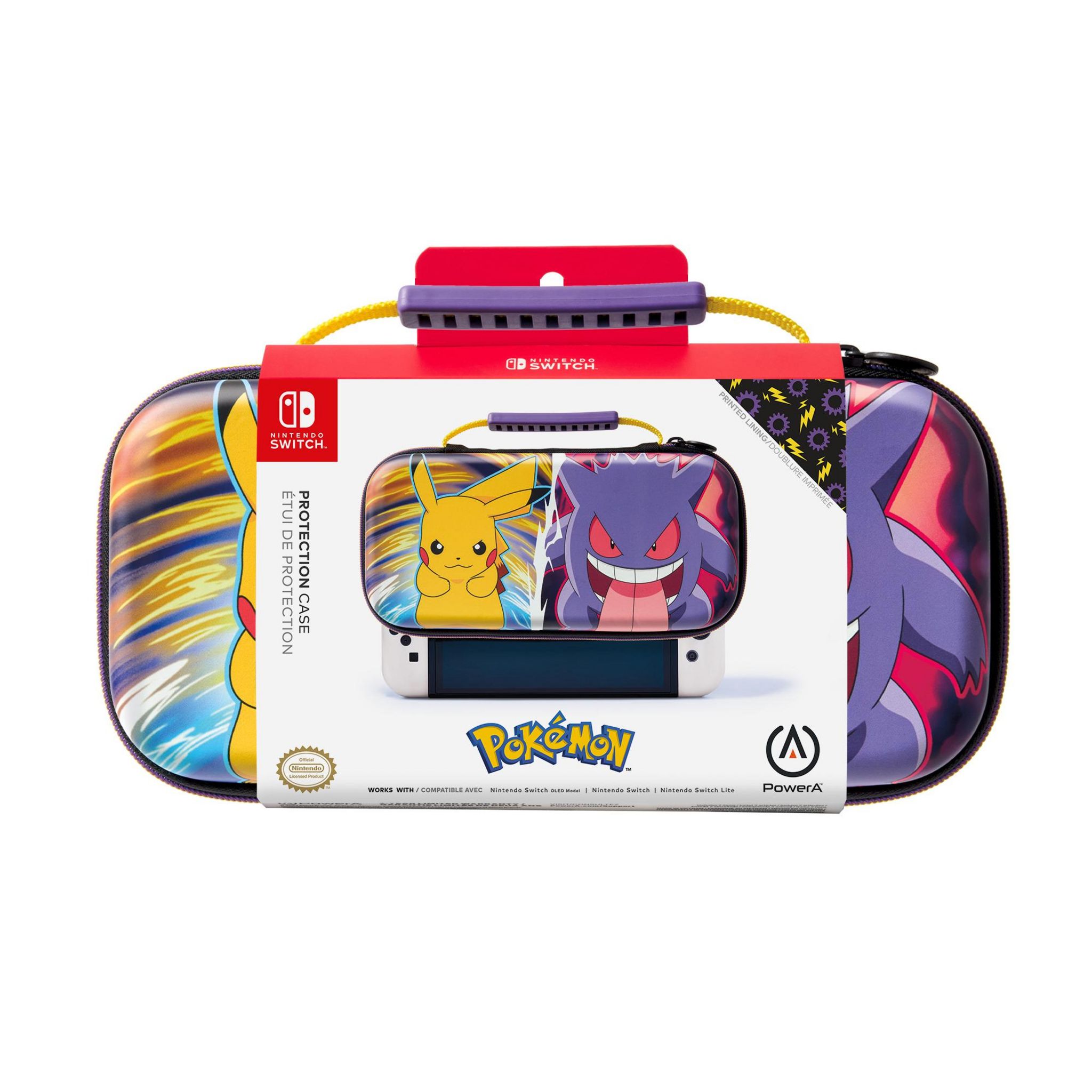 Voir la diapositive 2 : PowerA Sacoche de Transport Pikachu vs Ectoplasma - Pokémon Nintendo Switch