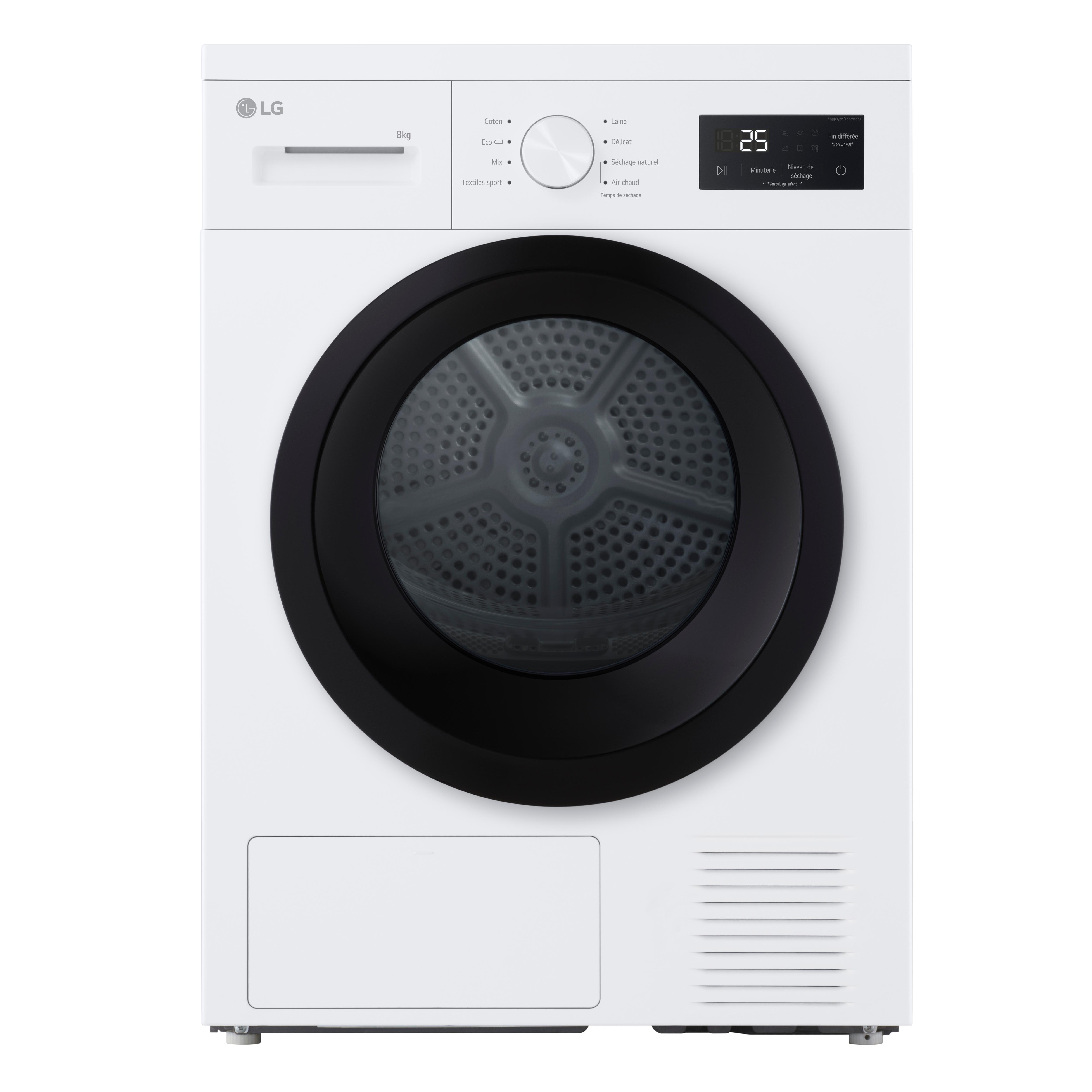 Voir la diapositive 2 : LG Sèche Linge RH8N15WHS - Blanc