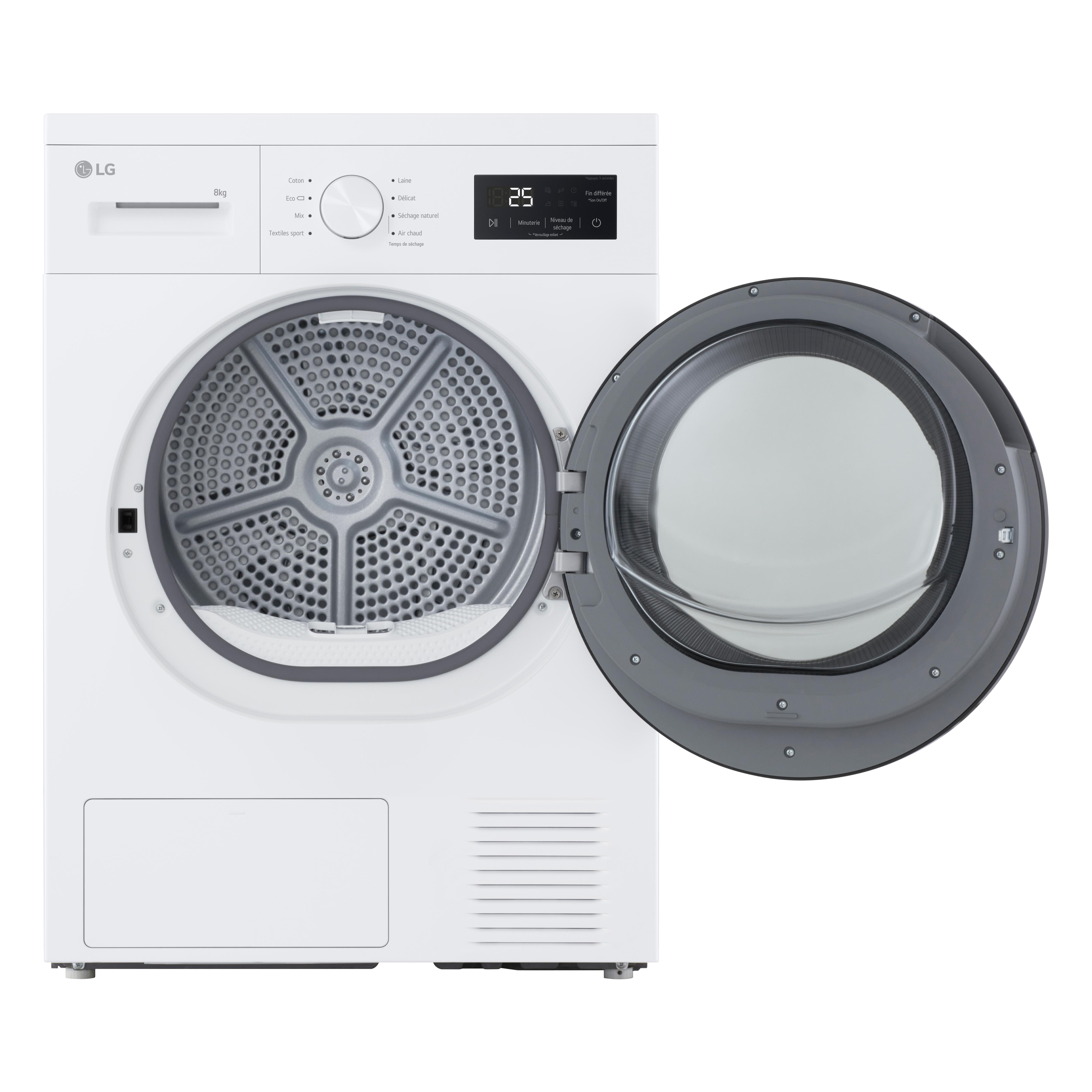 Voir la diapositive 3 : LG Sèche Linge RH8N15WHS - Blanc