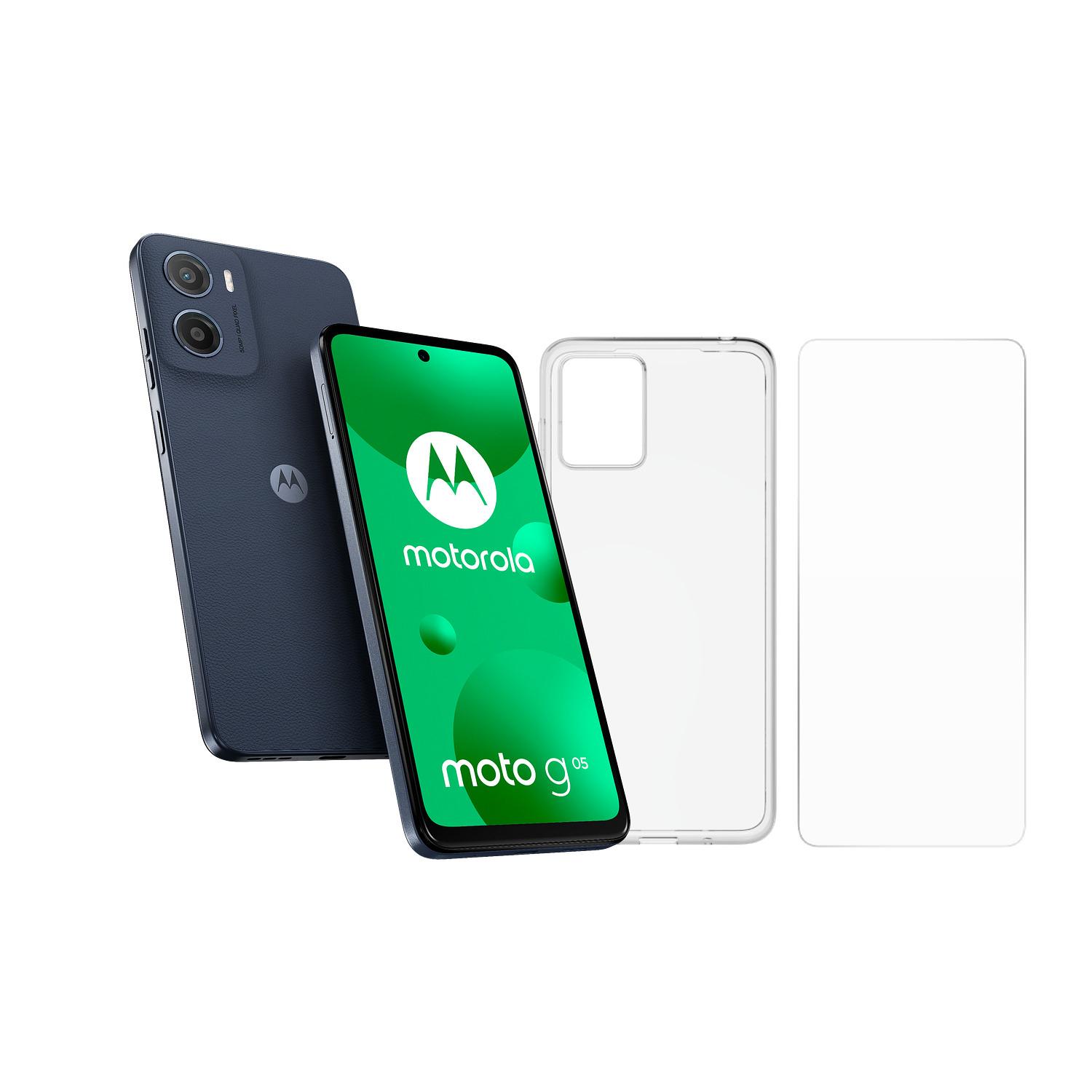 Voir la diapositive 2 : MOTOROLA Pack G05 4GO de Ram 64Go + Coque+Verre trempé