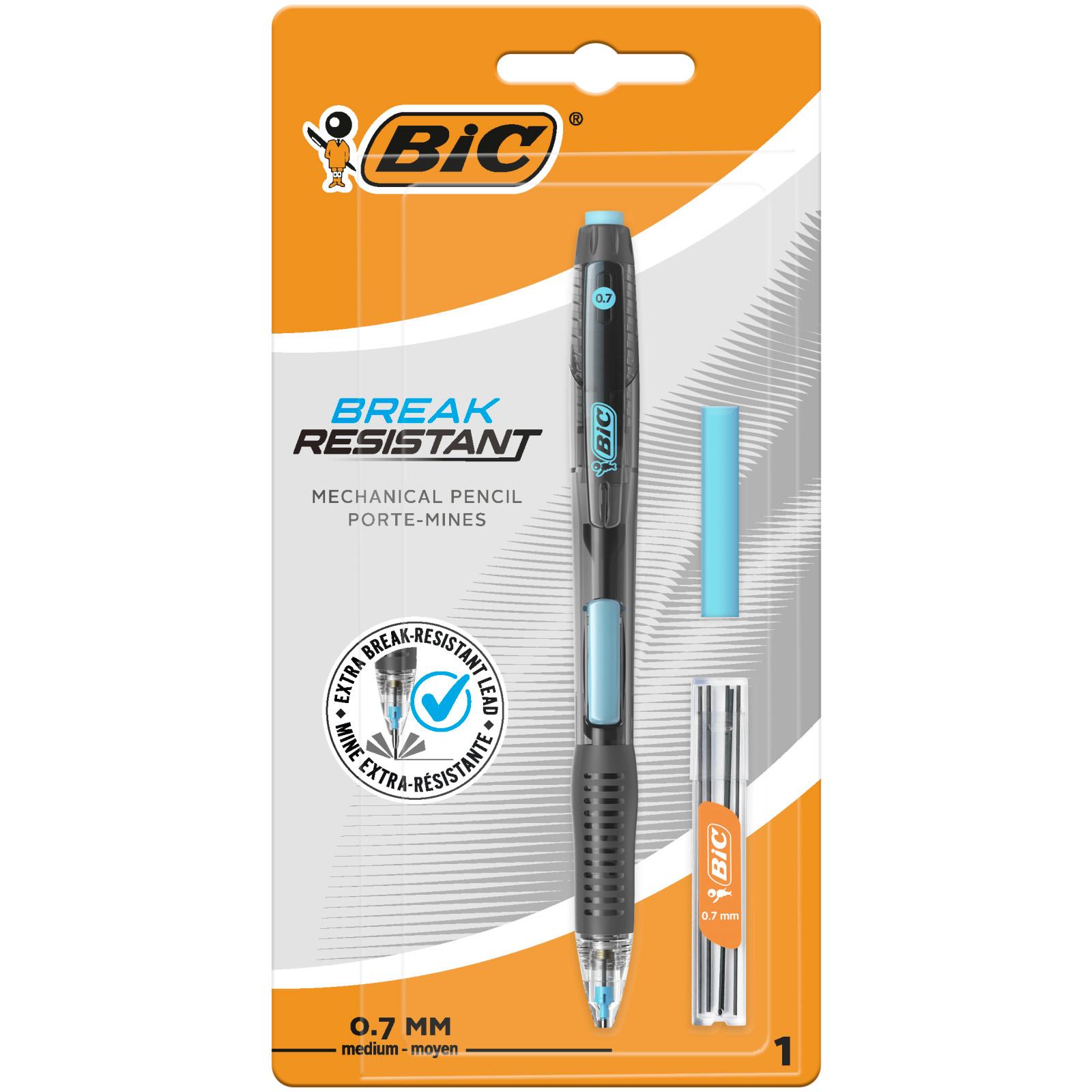 BIC Porte-mines Break Résistant 0.7mm + rehcarge gomme + 6 mines