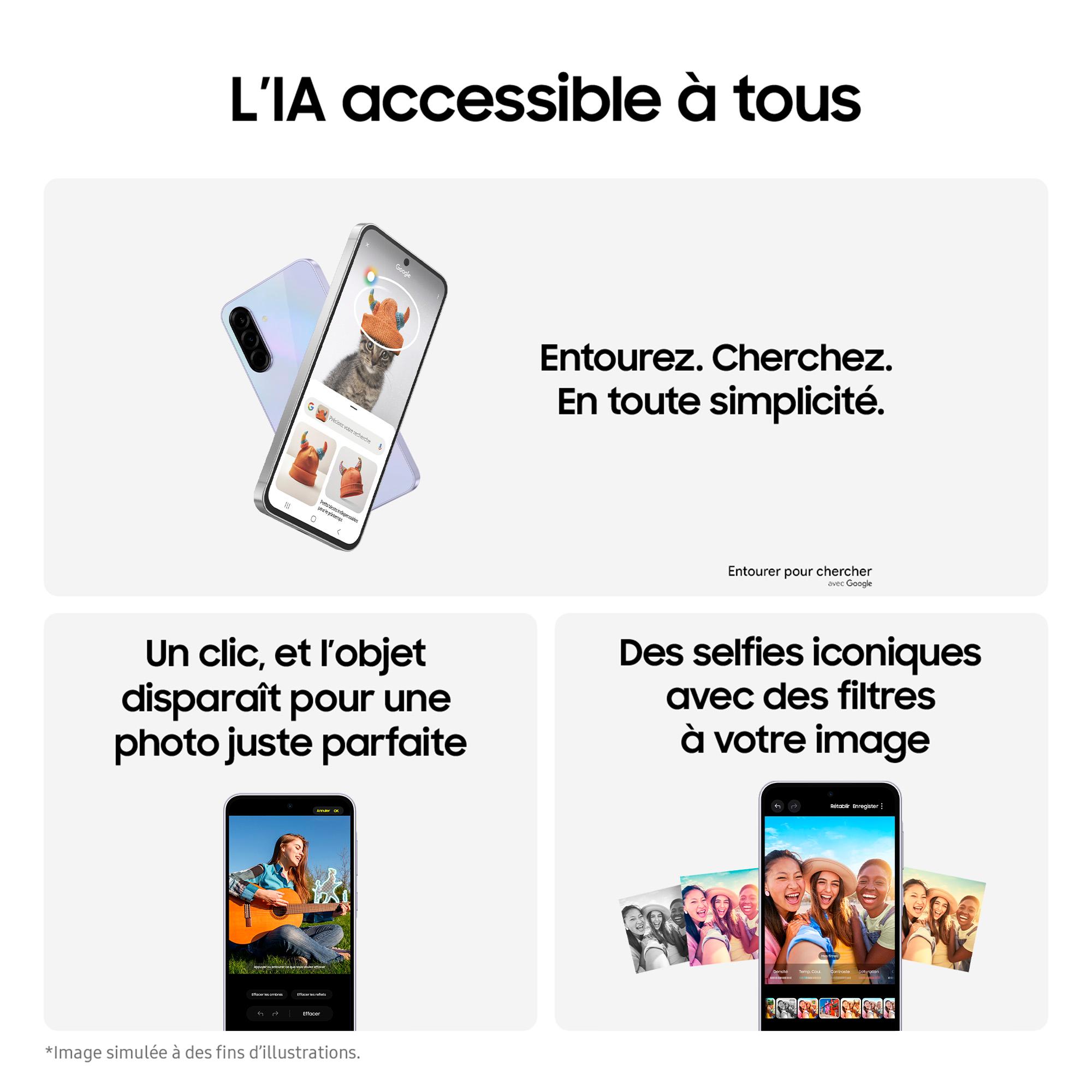Voir la diapositive 7 : SAMSUNG Galaxy A36 5G AI Smartphone 128Go - Lavande