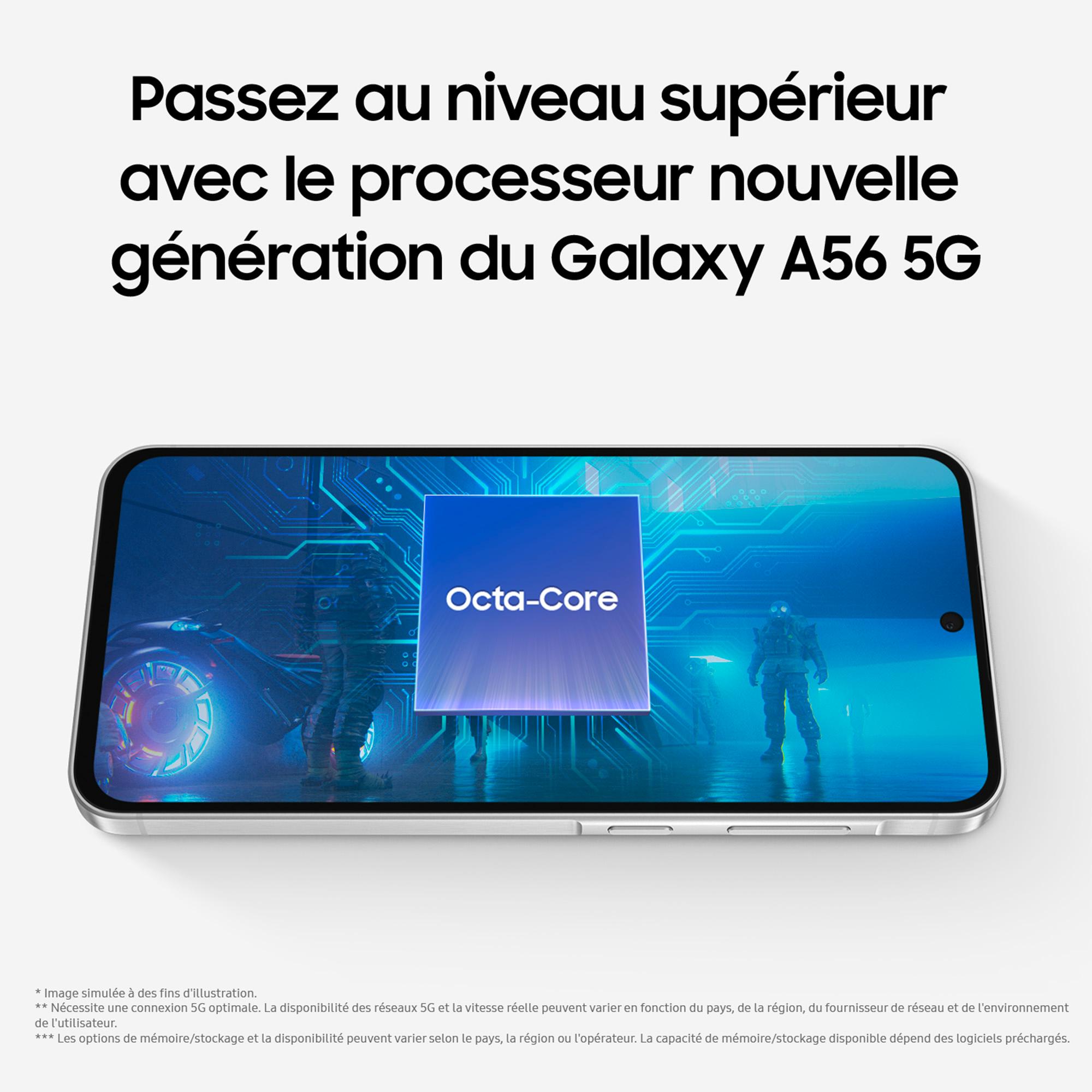 Voir la diapositive 7 : SAMSUNG Galaxy A56 5G AI Smartphone 128Go - Rose