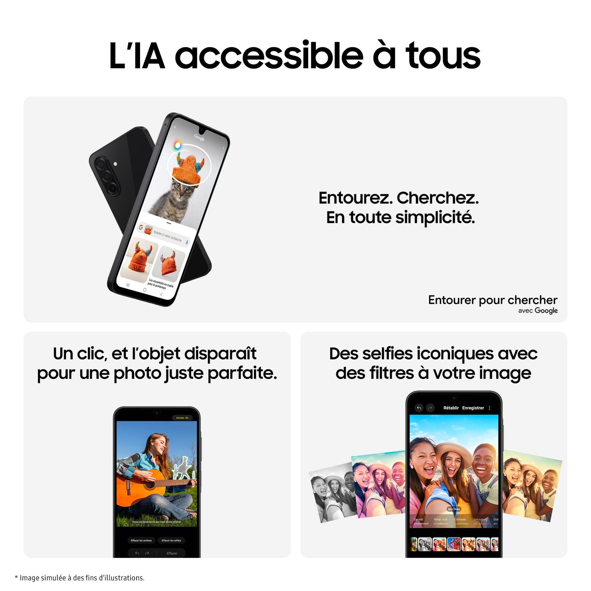 Voir la diapositive 7 : SAMSUNG Galaxy A26 5G AI Smartphone 128Go - Blanc