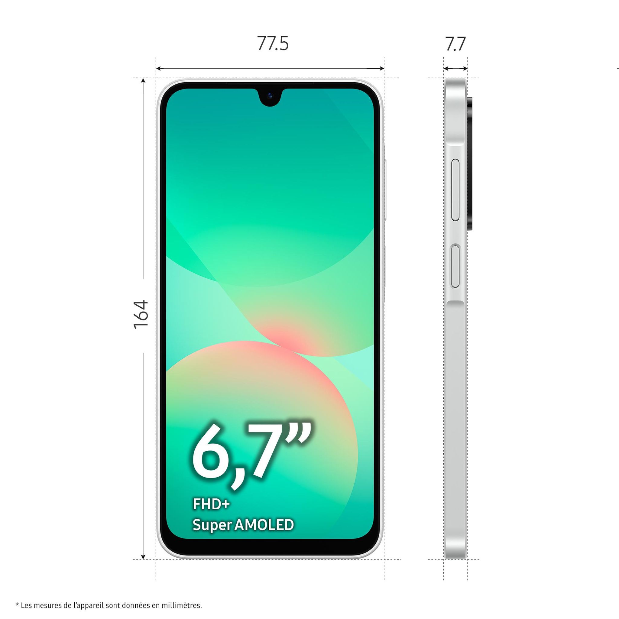 Voir la diapositive 3 : SAMSUNG Galaxy A26 5G AI Smartphone 128Go - Blanc