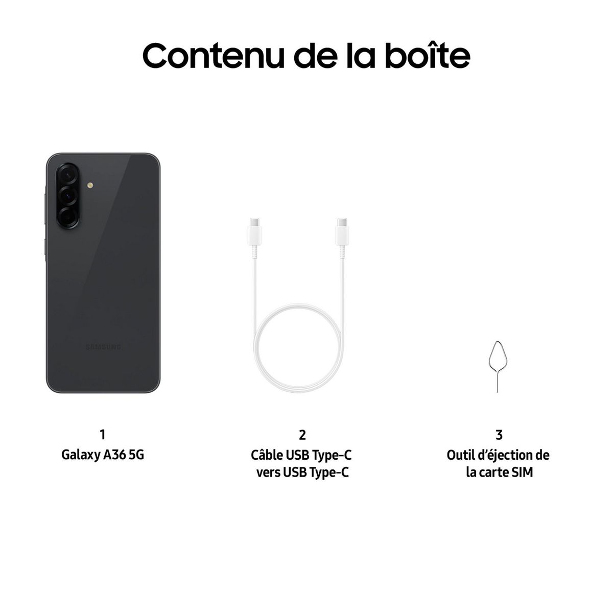 SAMSUNG Galaxy A36 5G AI Smartphone 128Go - Noir