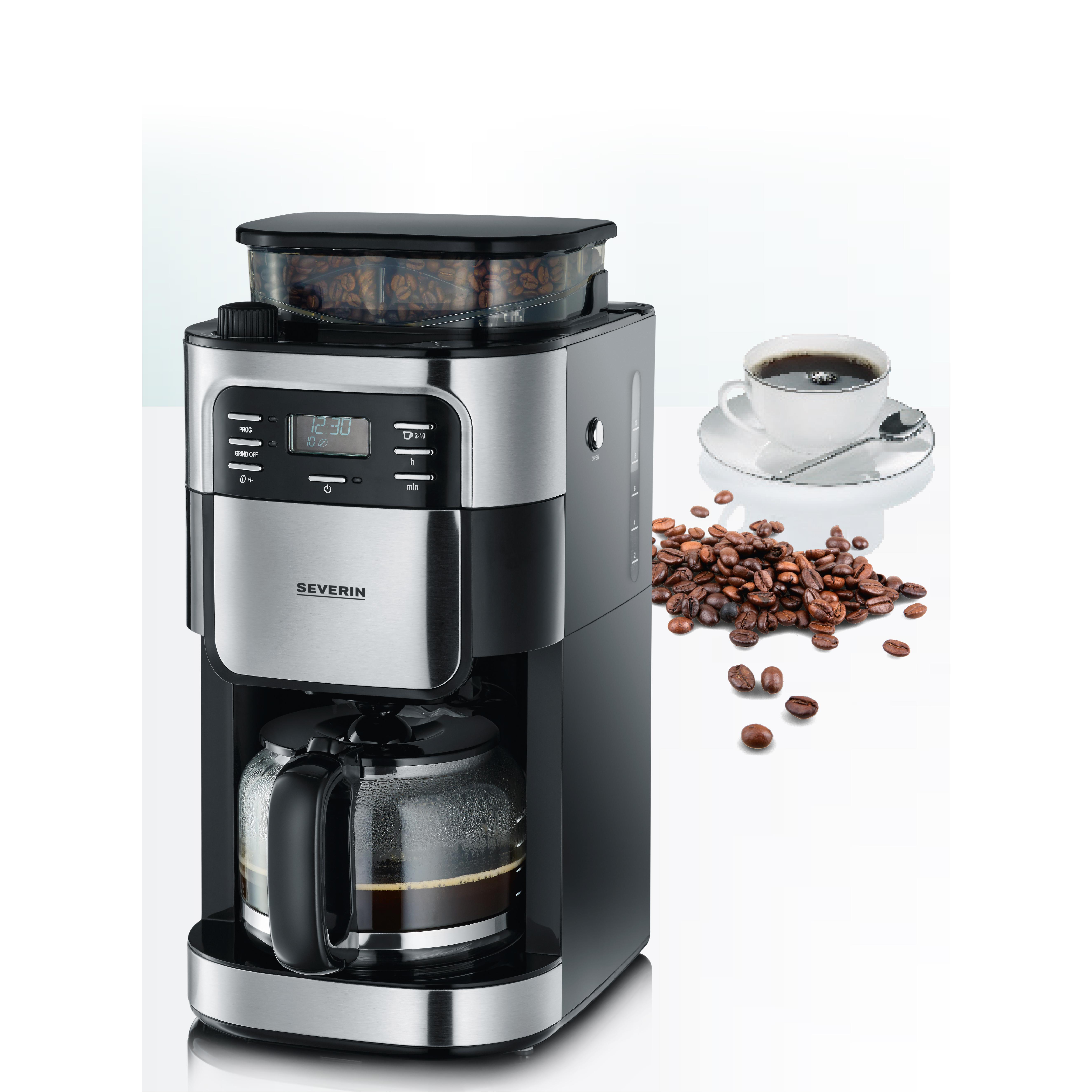 Voir la diapositive 2 : SEVERIN Cafetière à grain KA4810