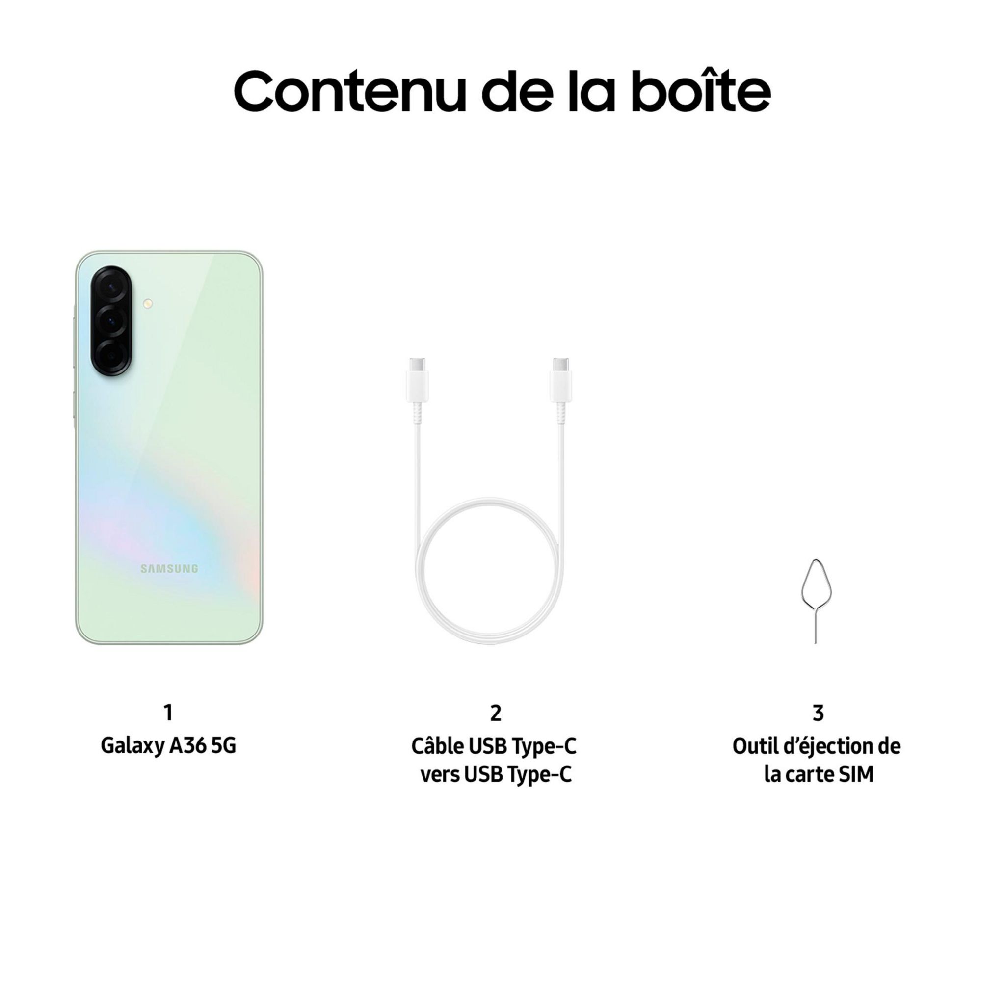 Voir la diapositive 8 : SAMSUNG Galaxy A36 5G AI Smartphone 128Go - Lime