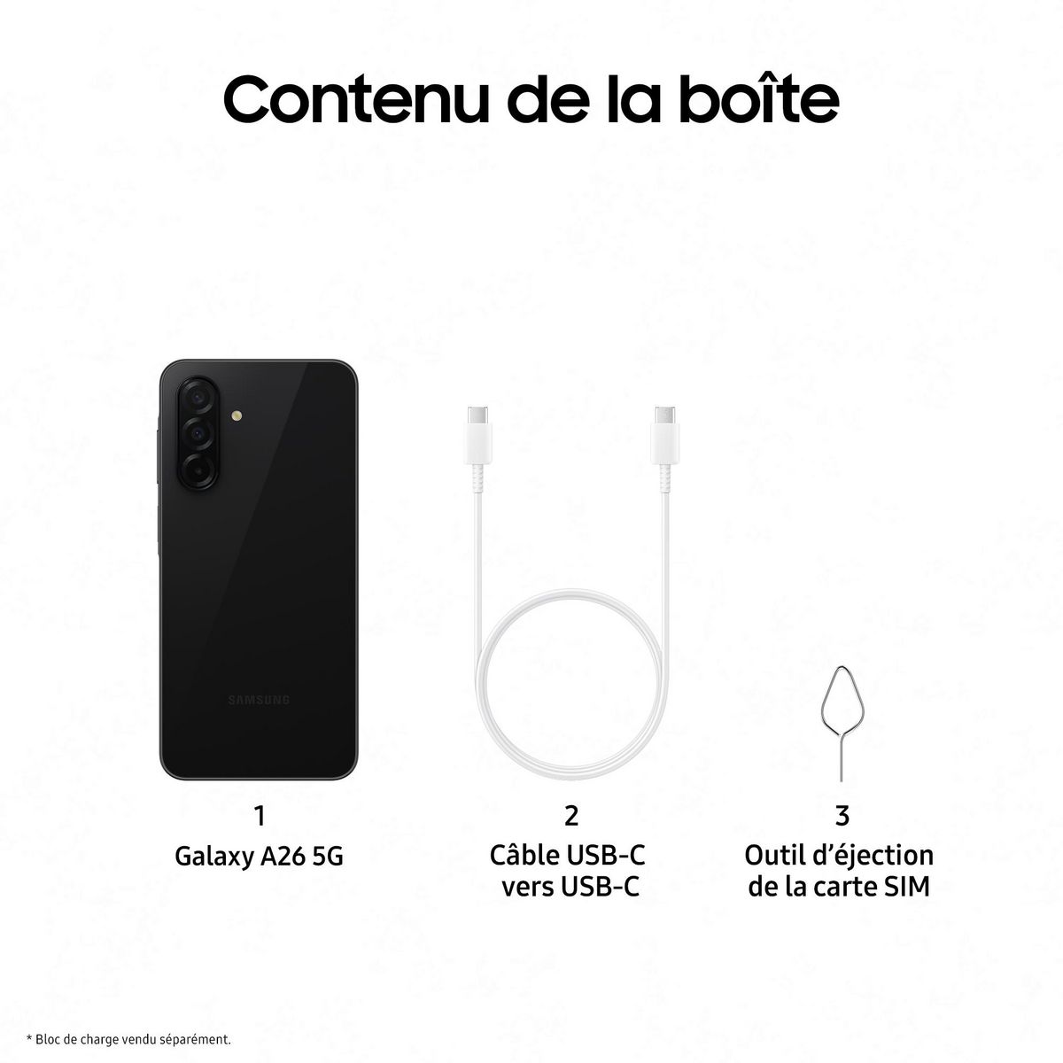 SAMSUNG Galaxy A26 5G AI Smartphone 256Go - Noir