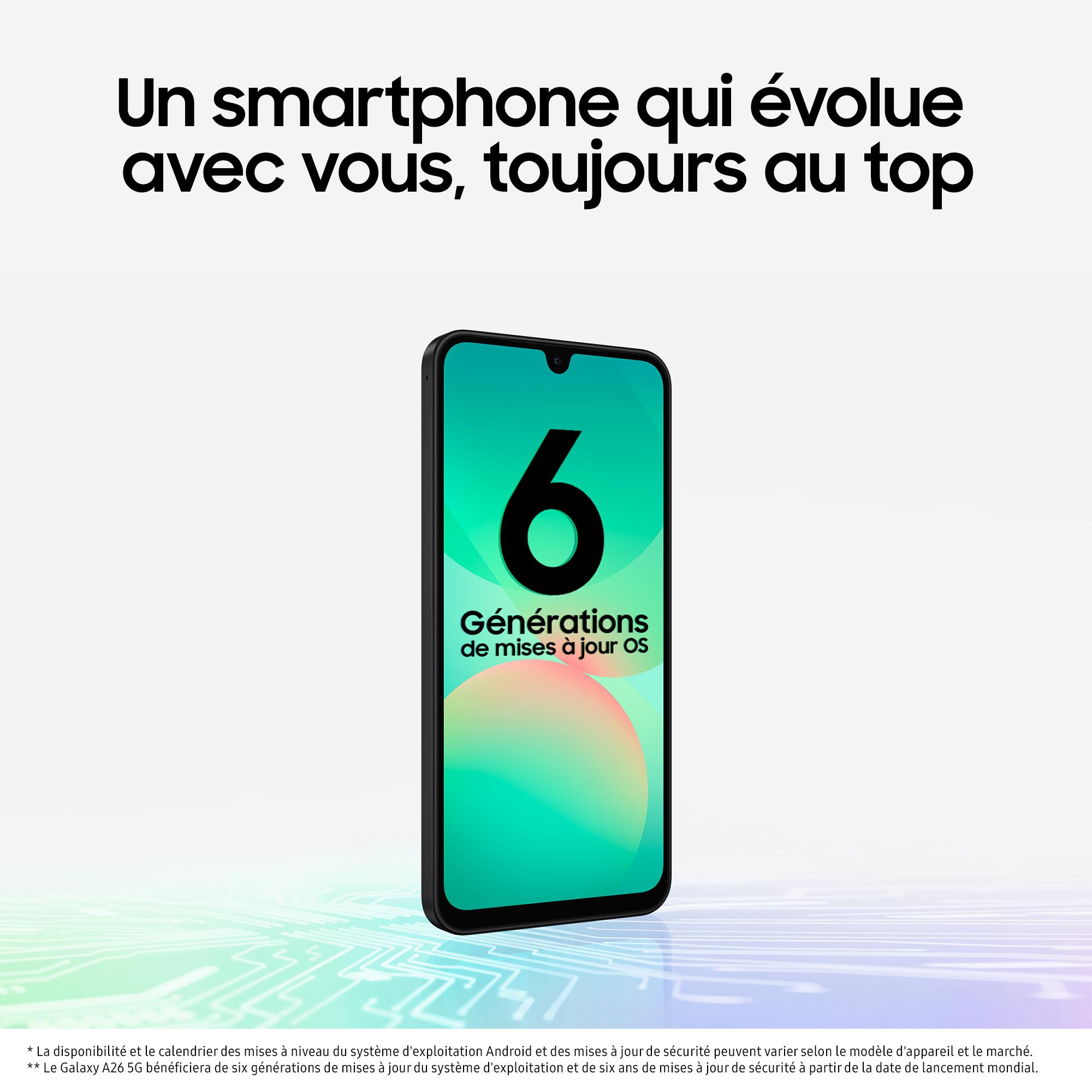 Voir la diapositive 13 : SAMSUNG Galaxy A26 5G AI Smartphone 256Go - Noir
