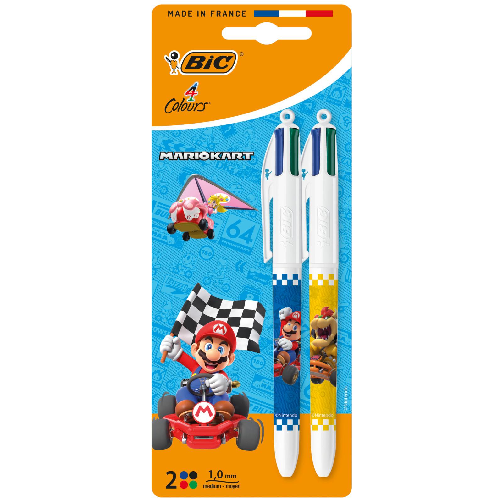 BIC Stylo bille 4 couleurs rétractable pointe moyenne - Edition limitée Super Mario