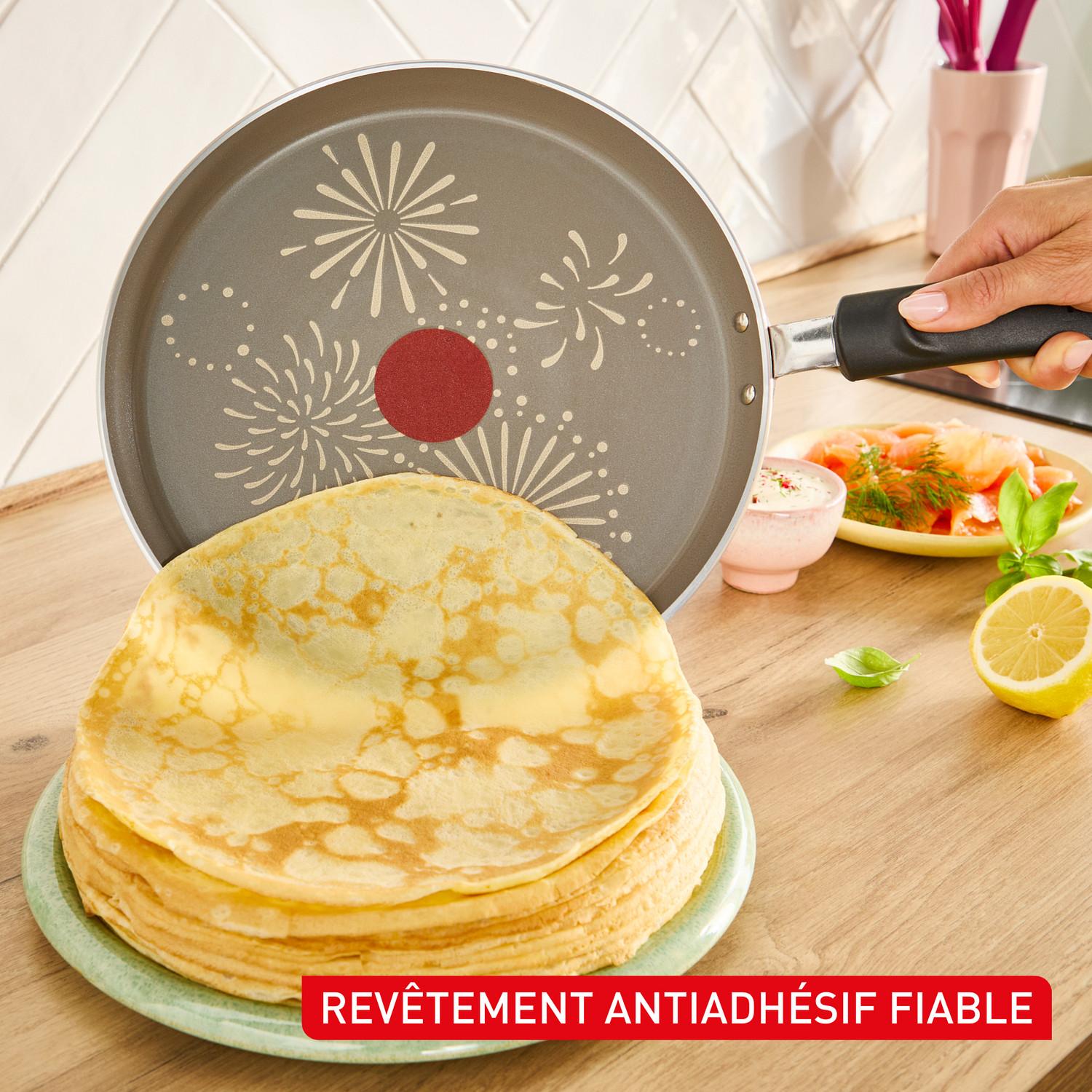 Voir la diapositive 6 : TEFAL Crêpière 28 cm rose tous feux dont induction