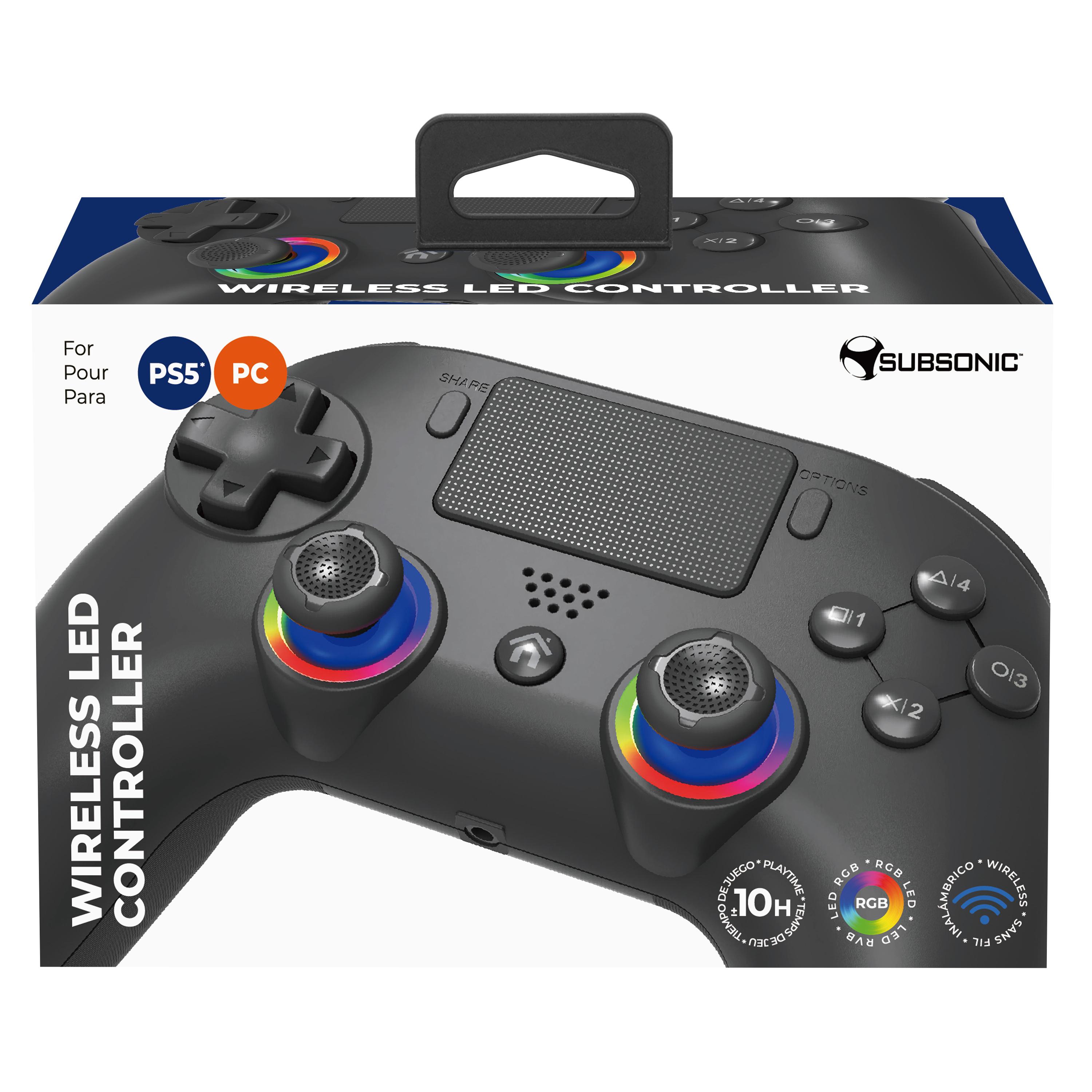 Voir la diapositive 5 : Manette sans fil Subsonic SA5716-1 LED Noir PS5