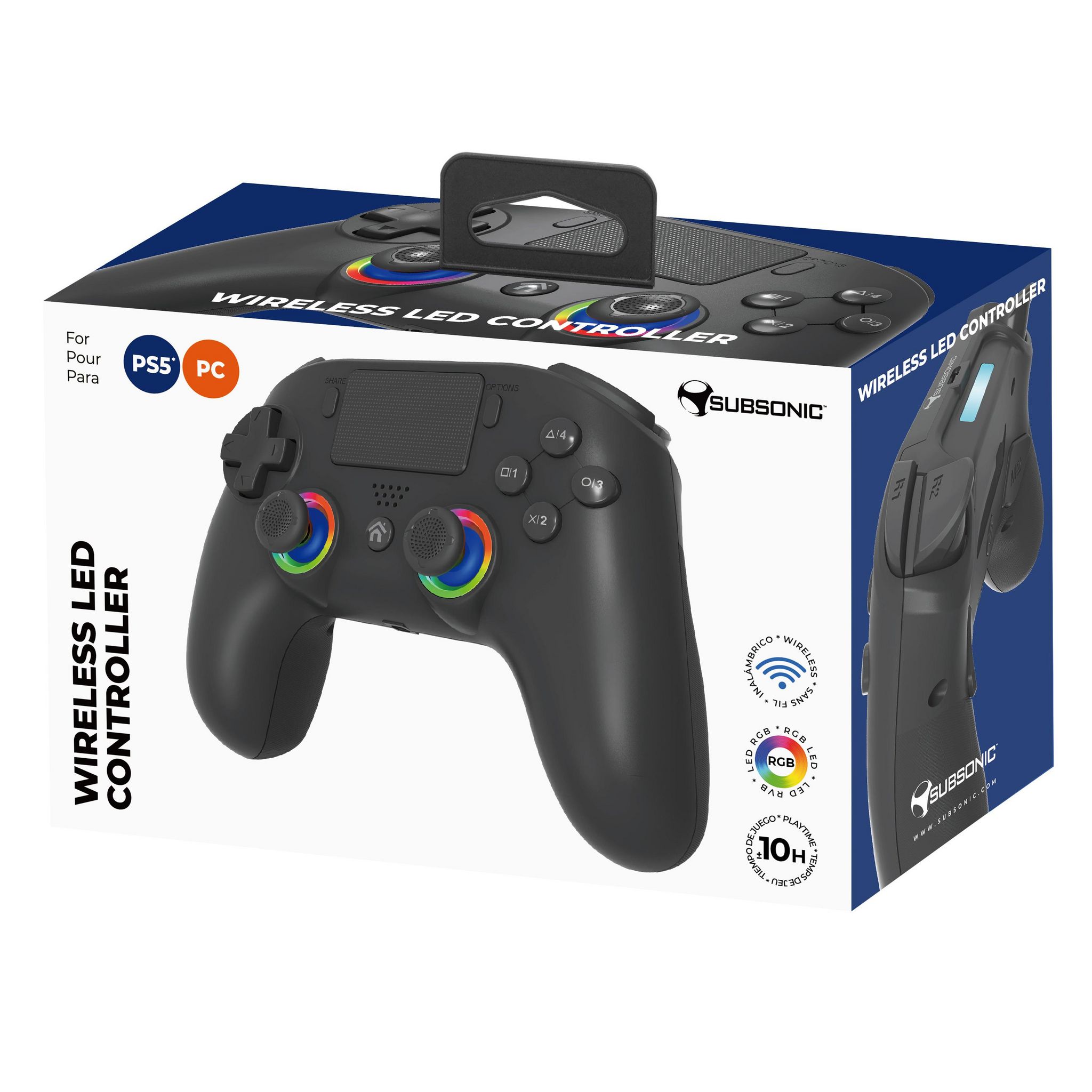 Voir la diapositive 5 : Manette sans fil Subsonic SA5716-1 LED Noir PS5