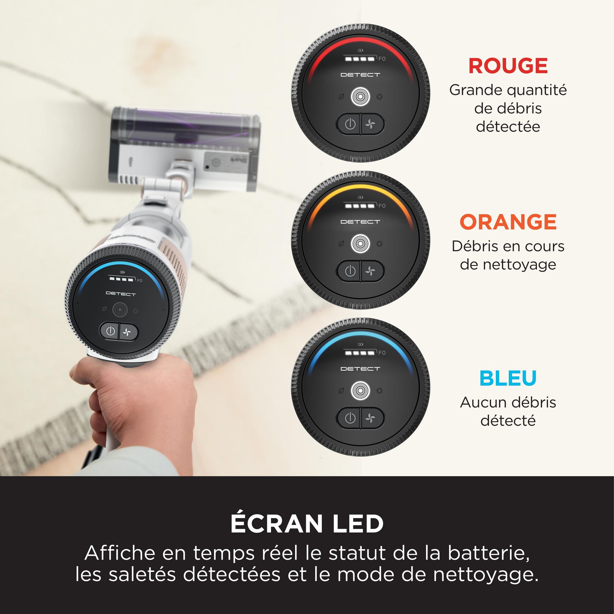 Voir la diapositive 8 : SHARK Aspirateur balai IW3612EU - Blanc