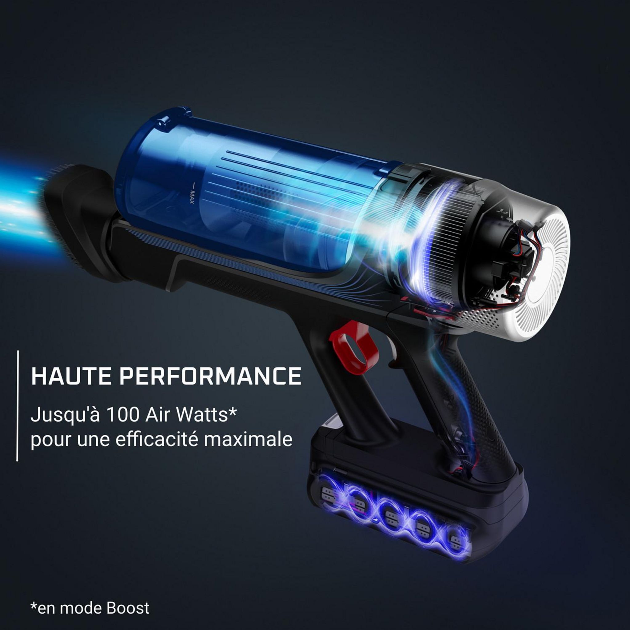 Voir la diapositive 3 : ROWENTA Aspirateur balai laveur sans fil RH20CO - Bleu et gris