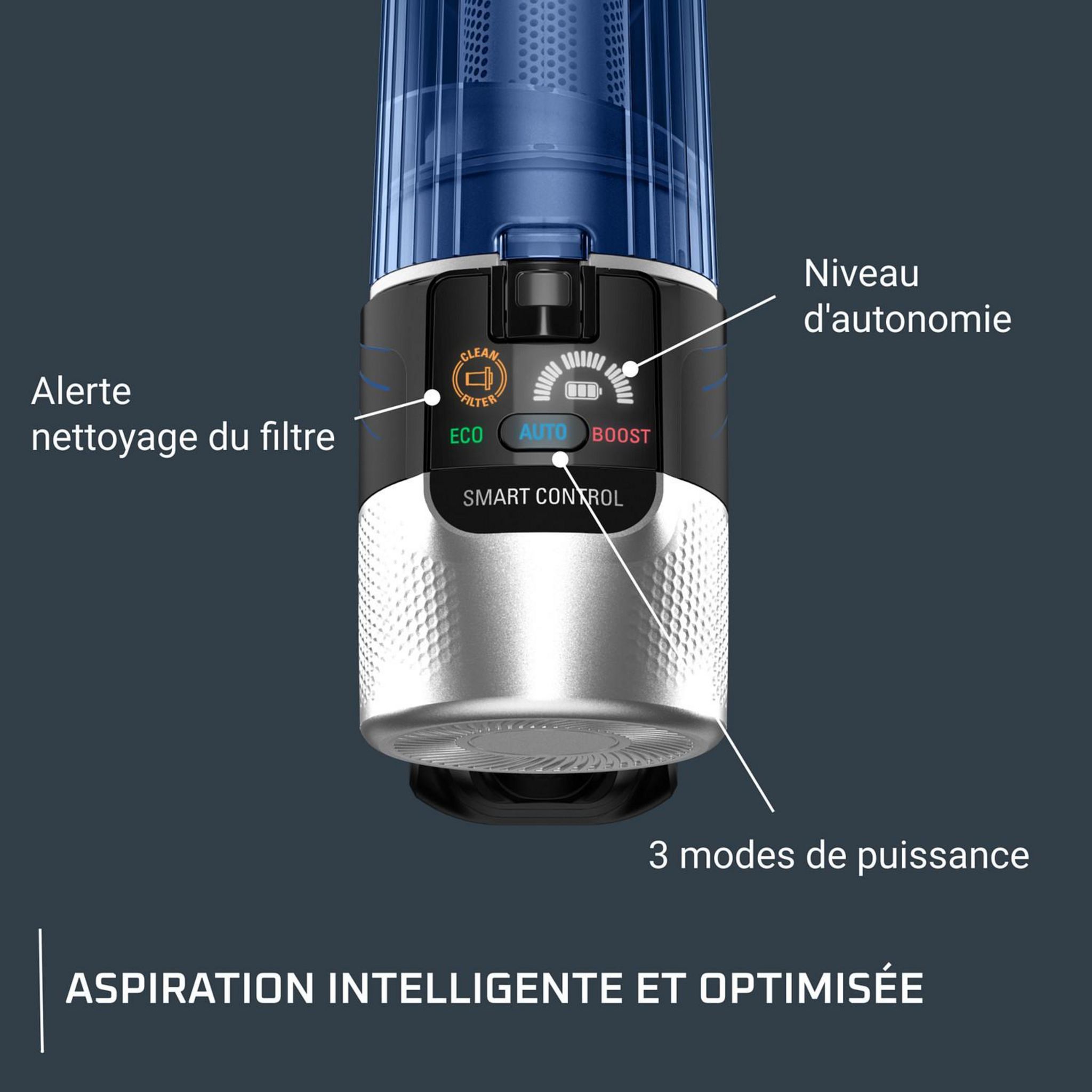 Voir la diapositive 6 : ROWENTA Aspirateur balai laveur sans fil RH20CO - Bleu et gris