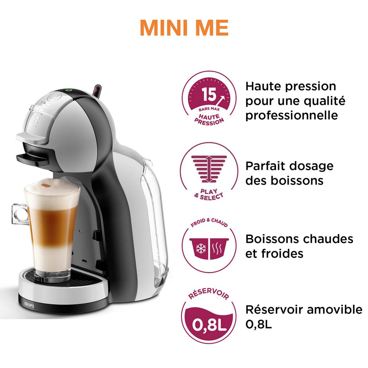 KRUPS Machine expresso Nescafé Dolce Gusto YY5572FD - Gris artic