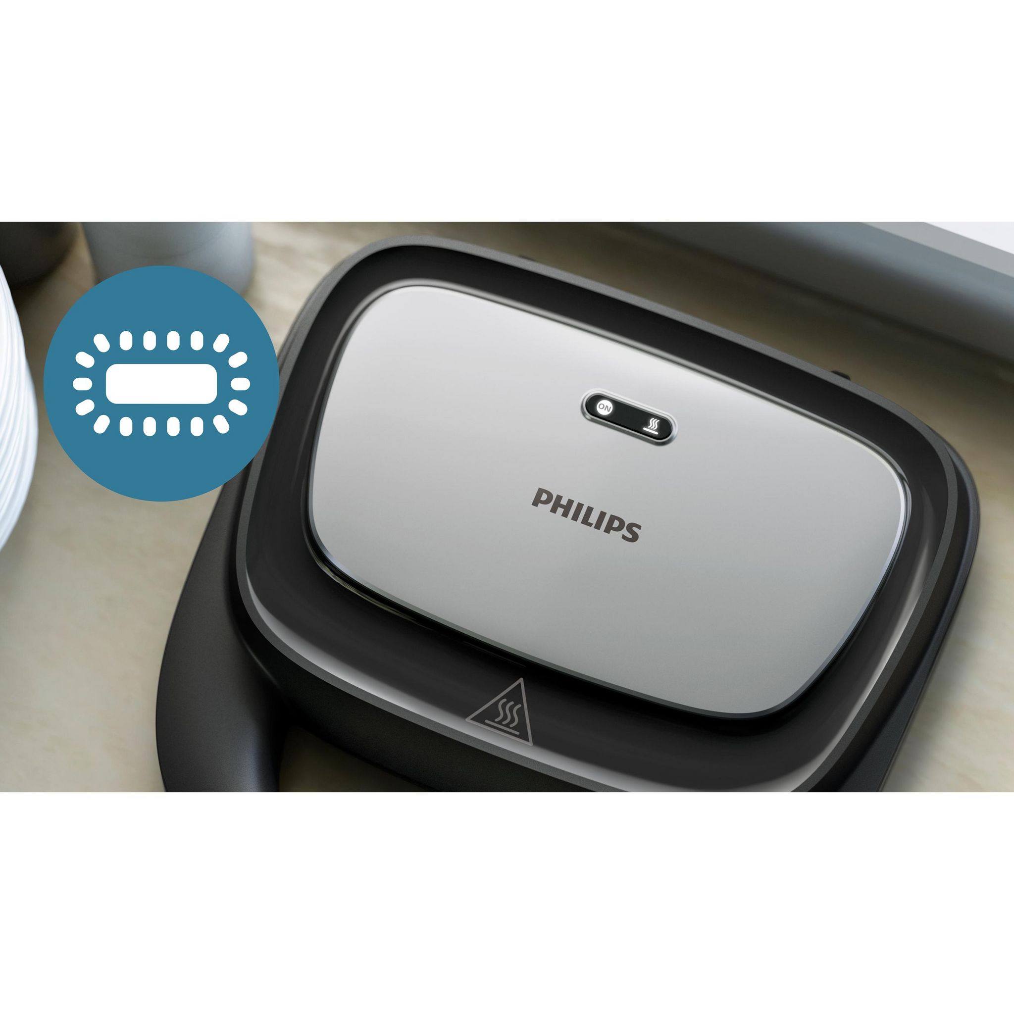 Voir la diapositive 6 : PHILIPS Croque-monsieur HA2350/80 - Noir