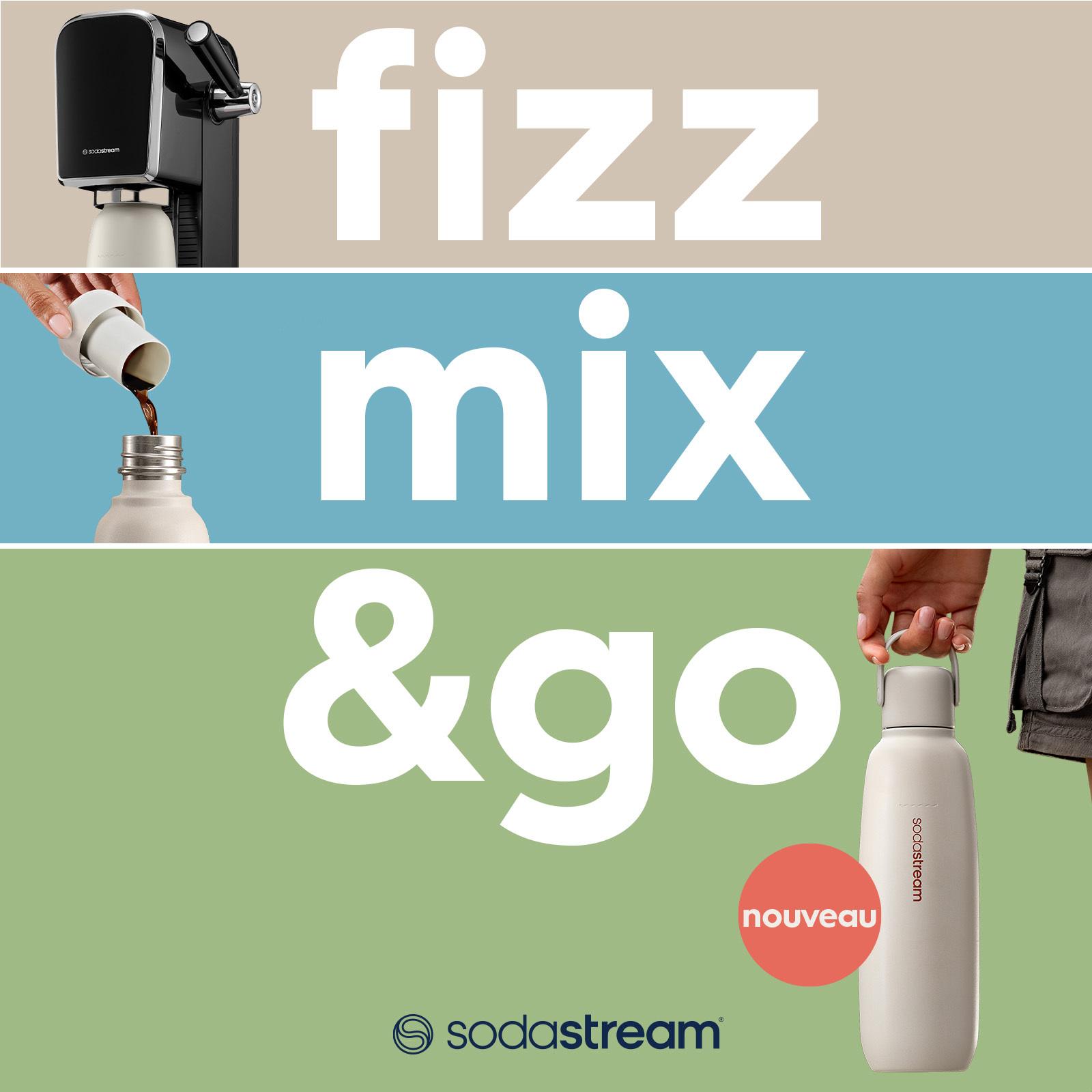 Voir la diapositive 2 : SODASTREAM Gourde métal blanc sable 930 ml