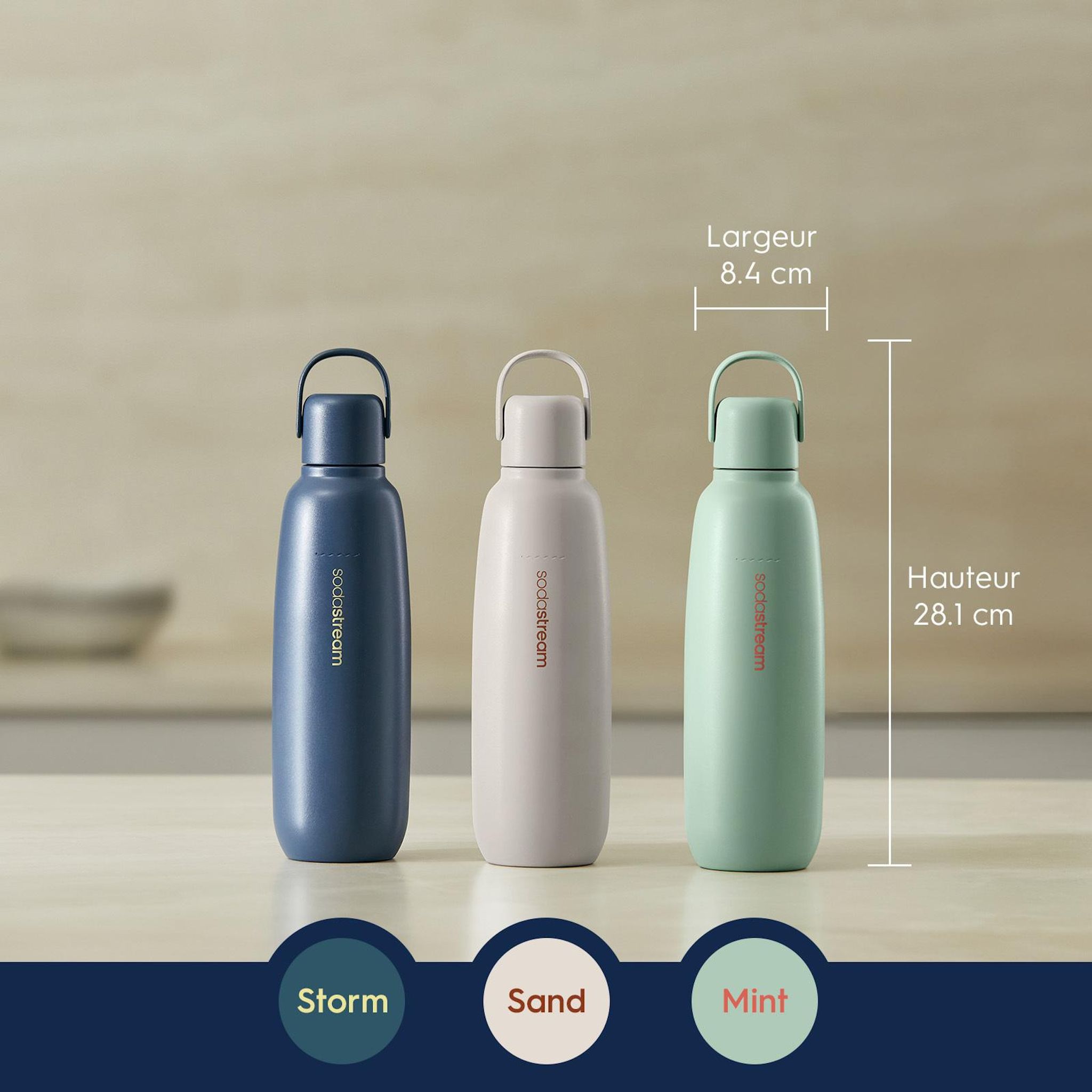 Voir la diapositive 4 : SODASTREAM Gourde métal blanc sable 930 ml