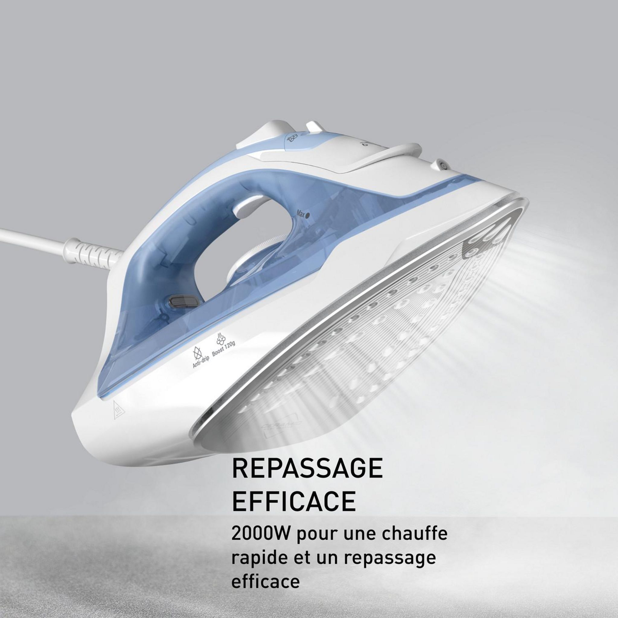 Voir la diapositive 2 : CALOR Fer à repasser FV2C41C0 - Bleu et blanc
