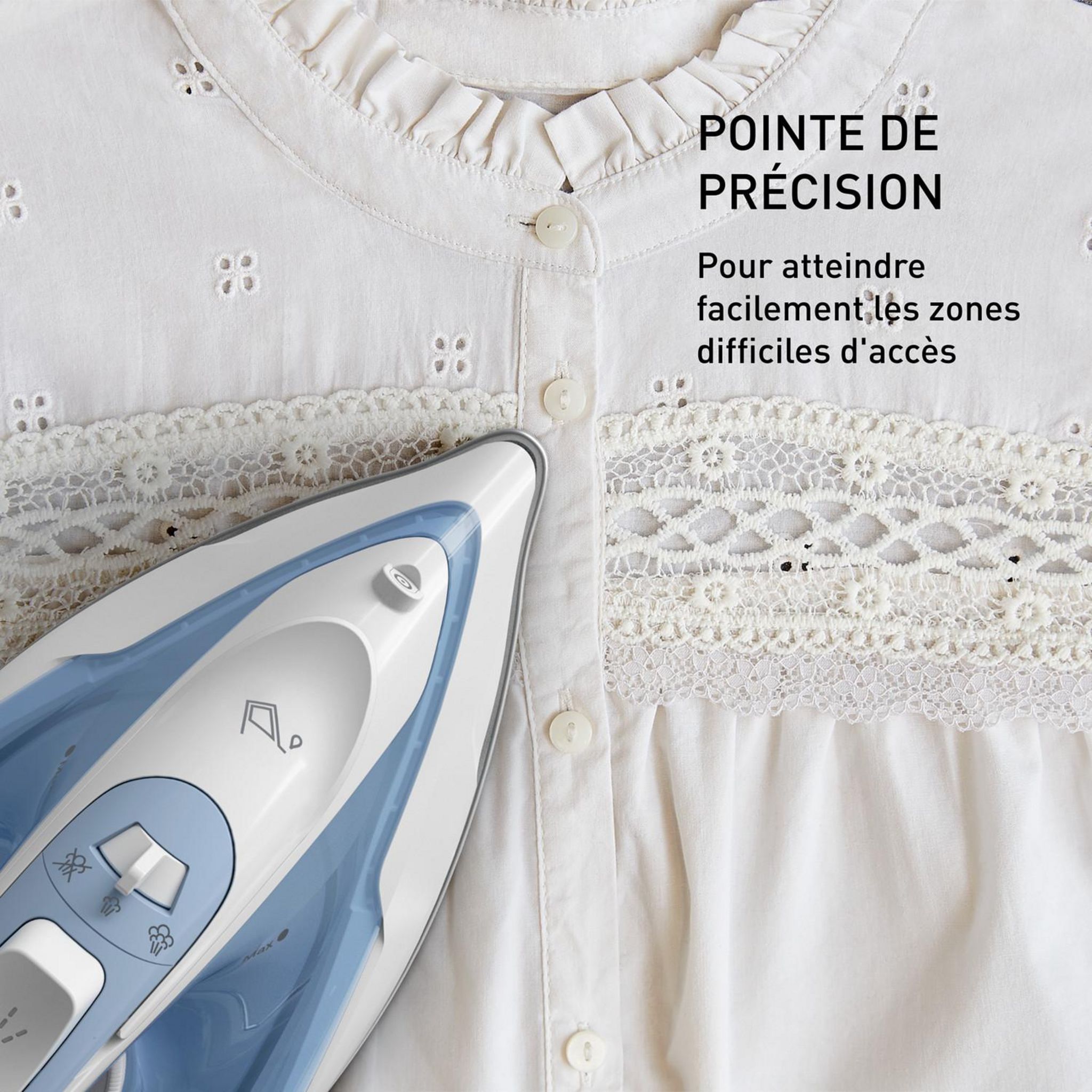 Voir la diapositive 6 : CALOR Fer à repasser FV2C41C0 - Bleu et blanc