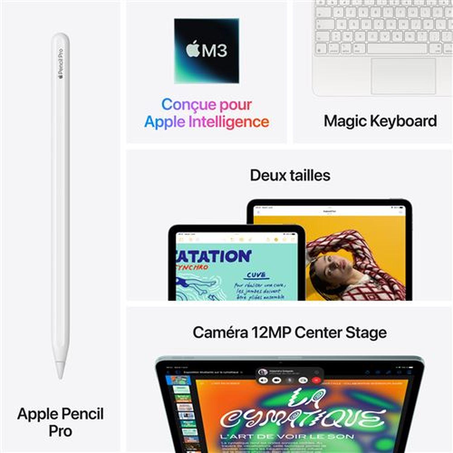 Voir la diapositive 9 : APPLE Tablette Tactile iPad Air 13 pouces 128Go Puce M3 WIFI 7ème génération - Gris Sidéral