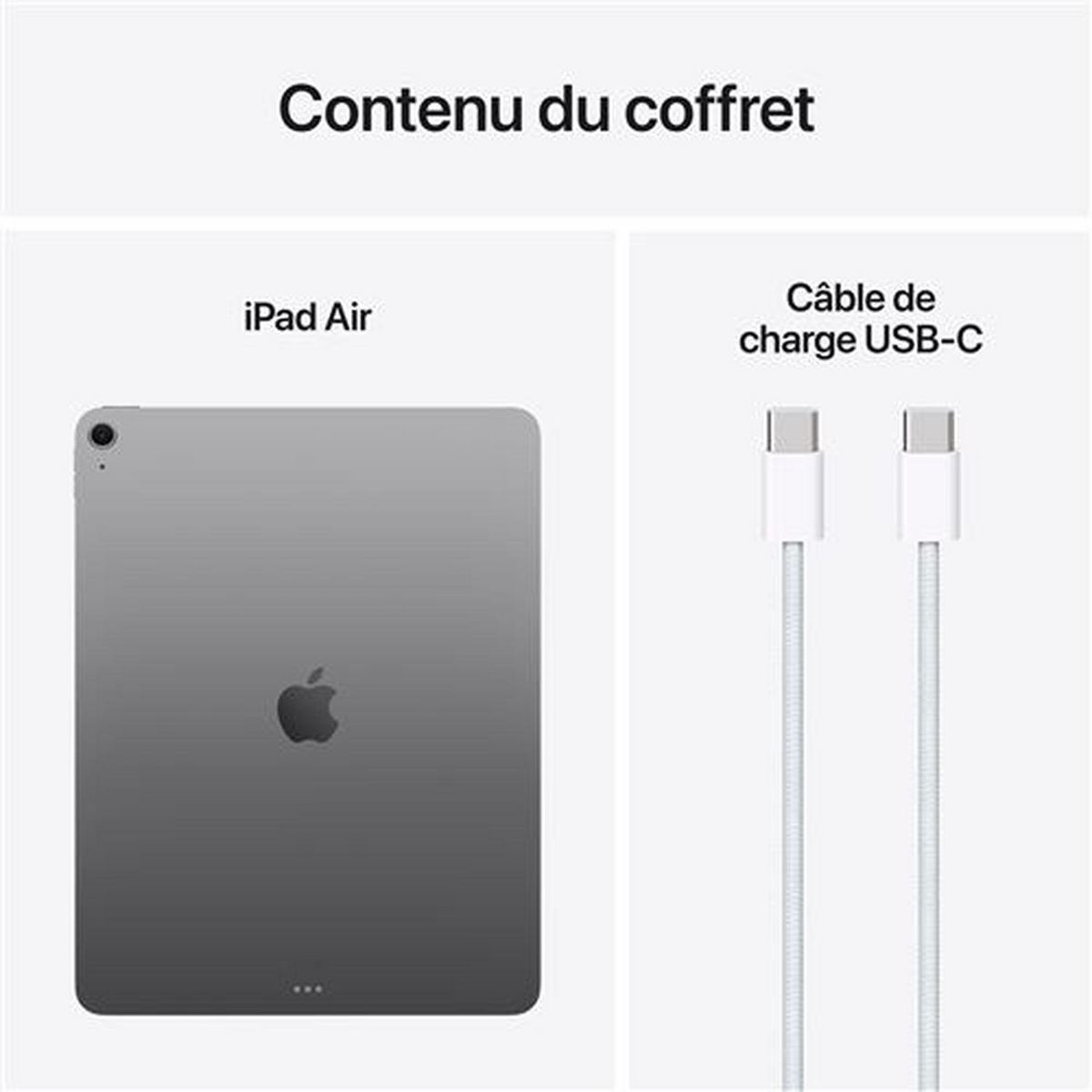 APPLE Tablette Tactile iPad Air 13 pouces 128Go Puce M3 WIFI 7ème génération - Gris Sidéral