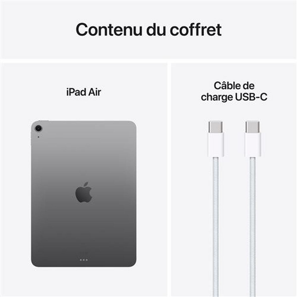 APPLE Tablette Tactile iPad Air 11 pouces 128Go Puce M3 WIFI 7ème génération - Gris Sidéral
