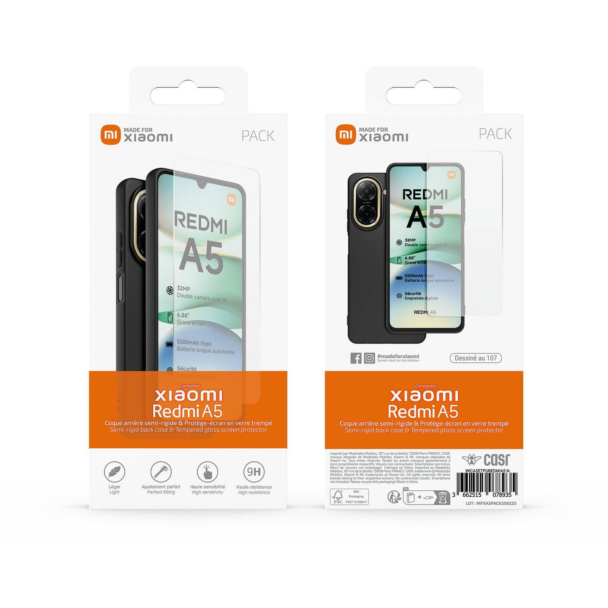 Voir la diapositive 7 : XIAOMI Pack Coque + Verre trempé pour Redmi A5