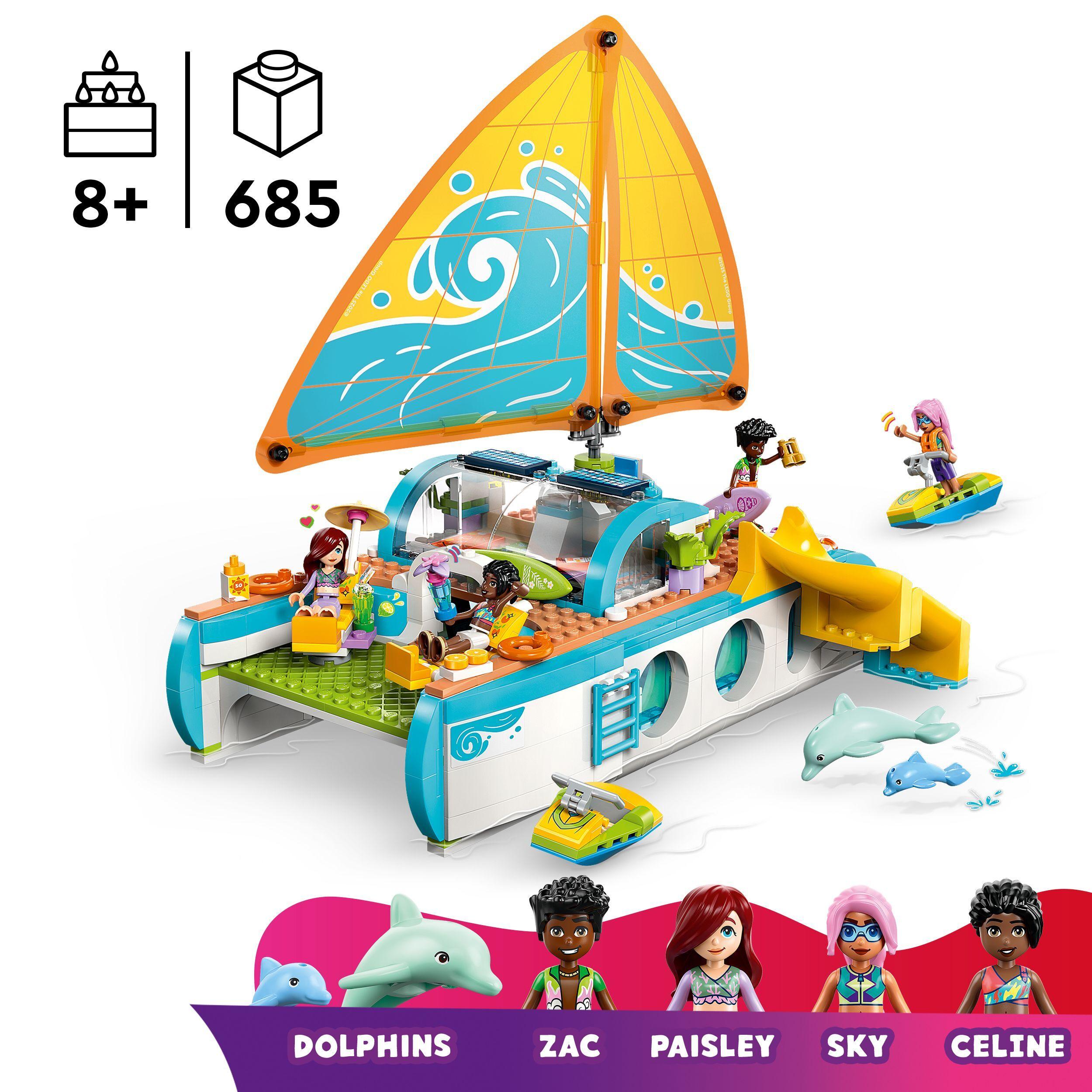 Voir la diapositive 3 : LEGO Friends 42664 L’Aventure en Bateau - Jeu Créatif dès 8 ans avec Dauphins - Cadeau