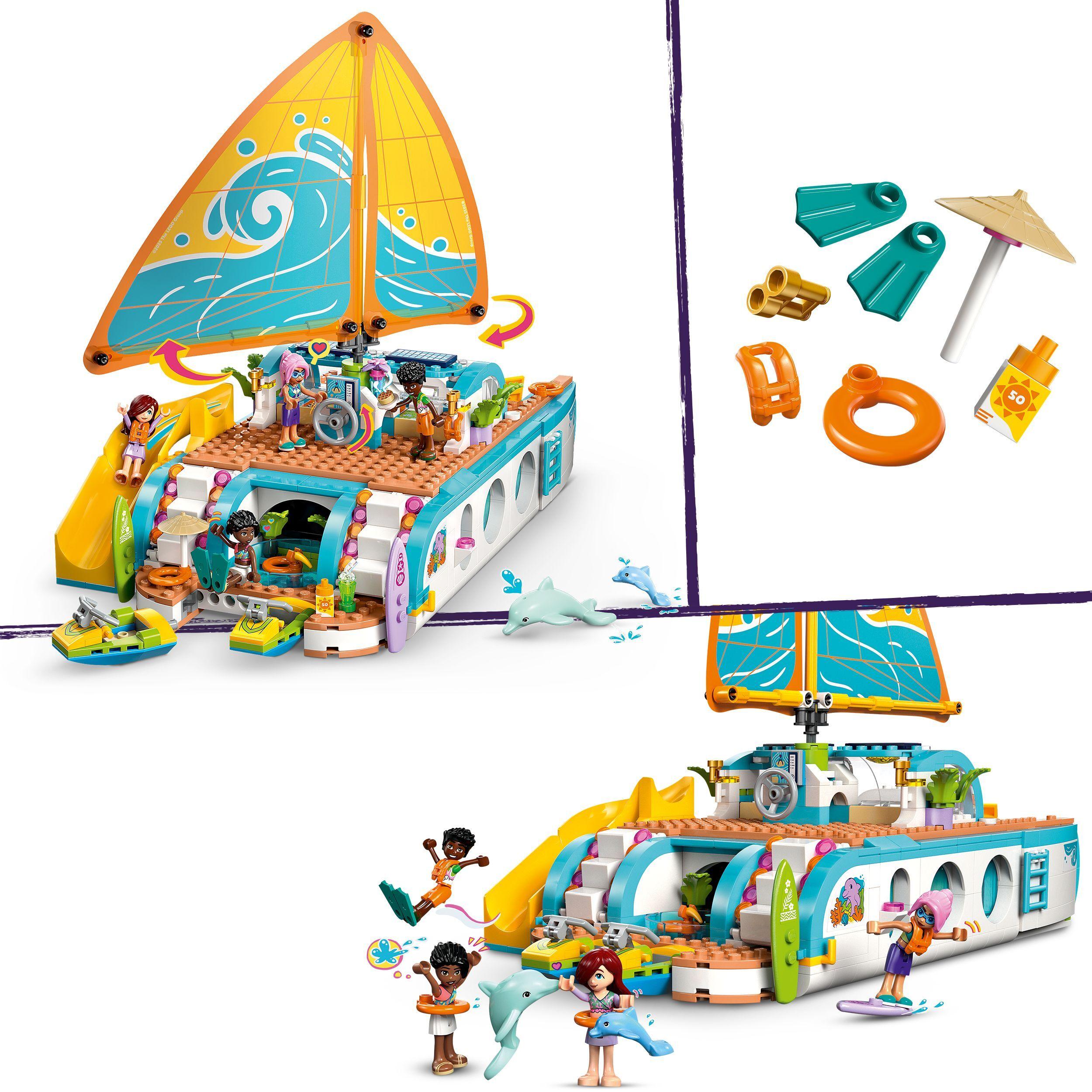 Voir la diapositive 4 : LEGO Friends 42664 L’Aventure en Bateau - Jeu Créatif dès 8 ans avec Dauphins - Cadeau