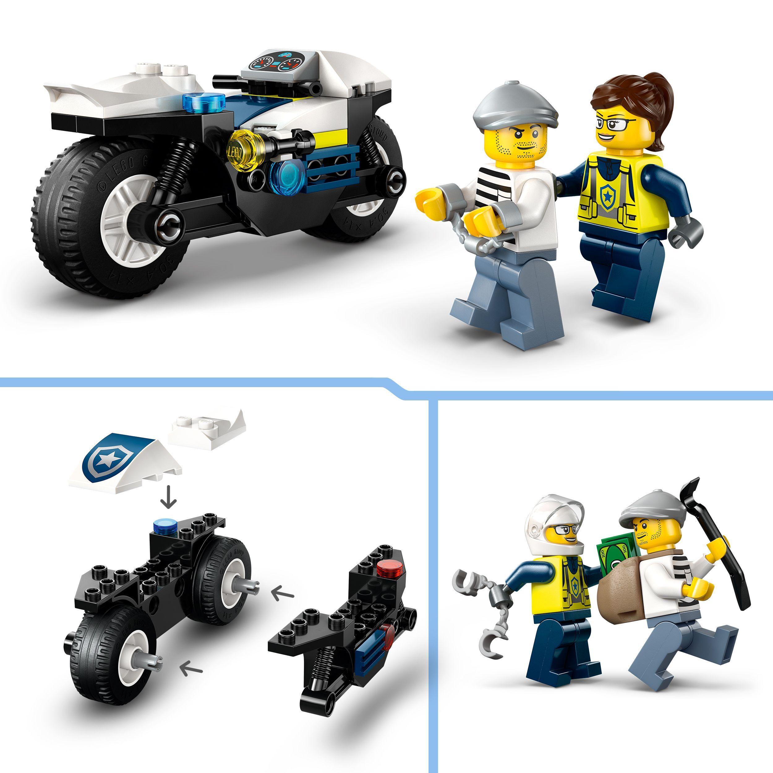Voir la diapositive 4 : LEGO City 60455 La Course-Poursuite en Moto de Police - Jeu de construction dès 4 ans
