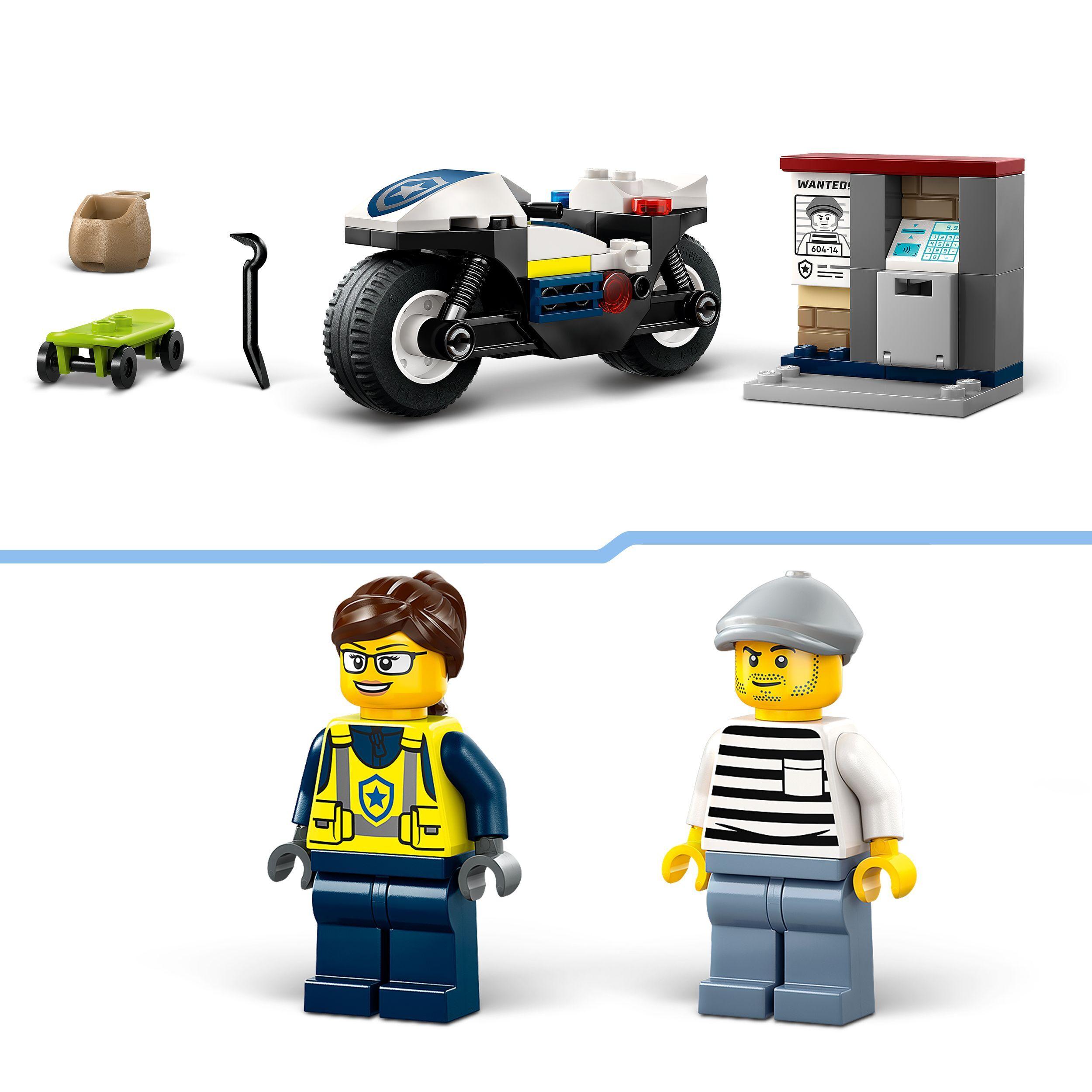 Voir la diapositive 5 : LEGO City 60455 La Course-Poursuite en Moto de Police - Jeu de construction dès 4 ans