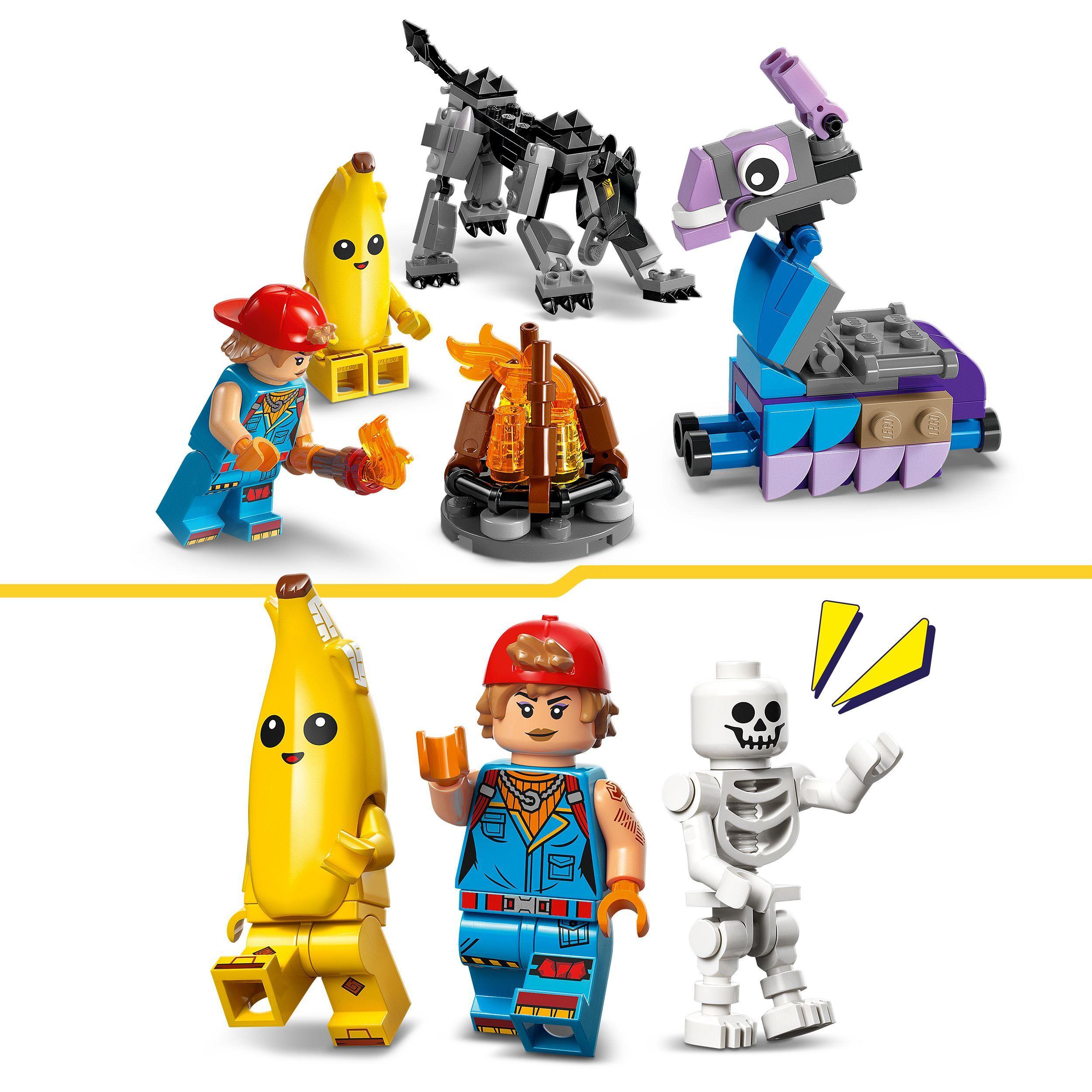 Voir la diapositive 5 : LEGO Fortnite 77075 Le Camp de Banane et Mécano - Jeu de Construction pour Garçon 7 ans