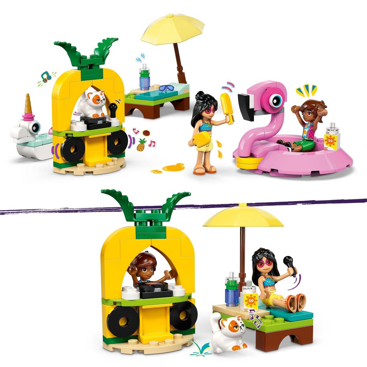 LEGO Friends 42658 - Fete dans la piscine avec les bouees Licorne et Flamant rose