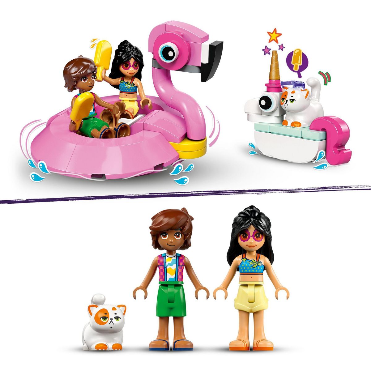 LEGO Friends 42658 - Fete dans la piscine avec les bouees Licorne et Flamant rose