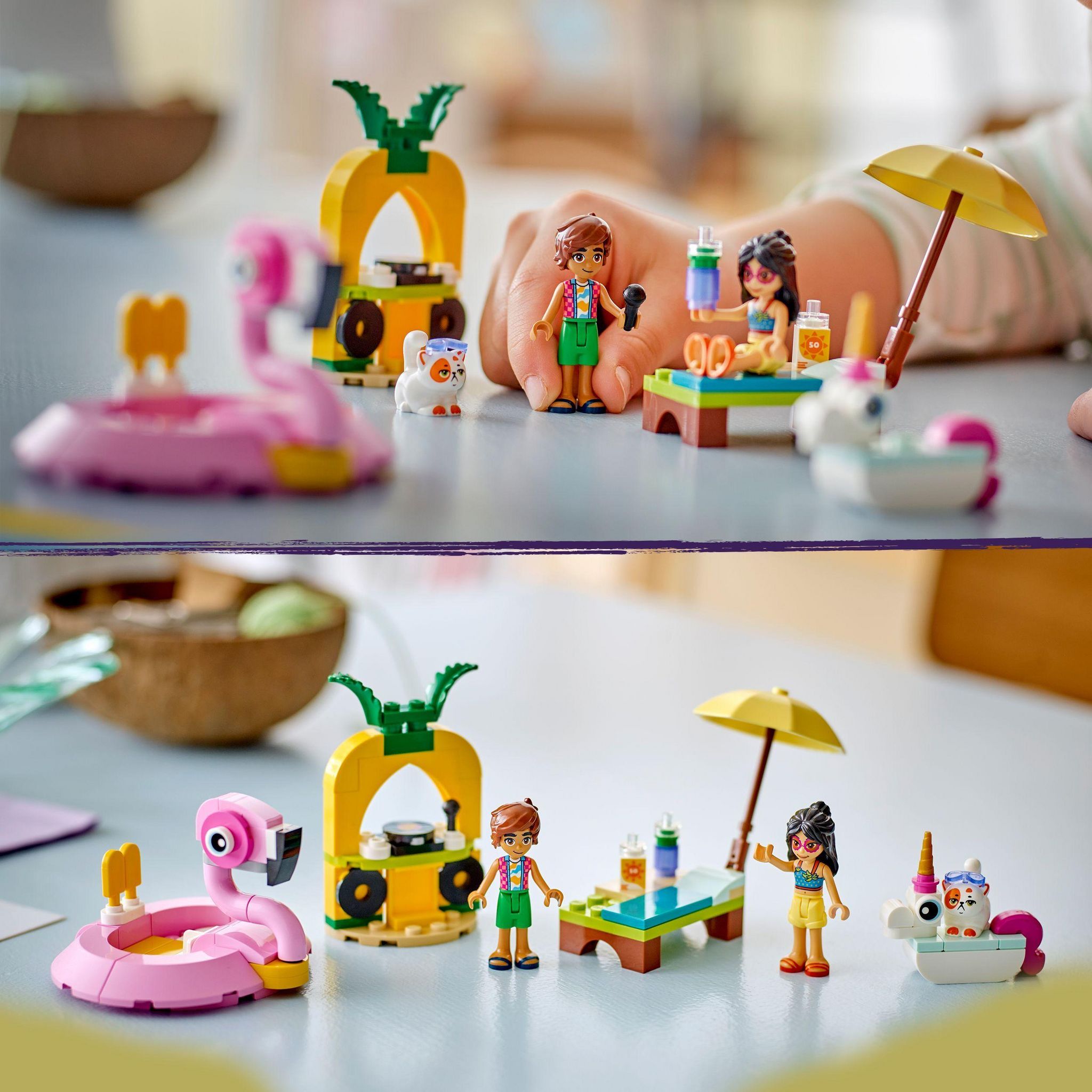 Voir la diapositive 6 : LEGO Friends 42658 - Fete dans la piscine avec les bouees Licorne et Flamant rose