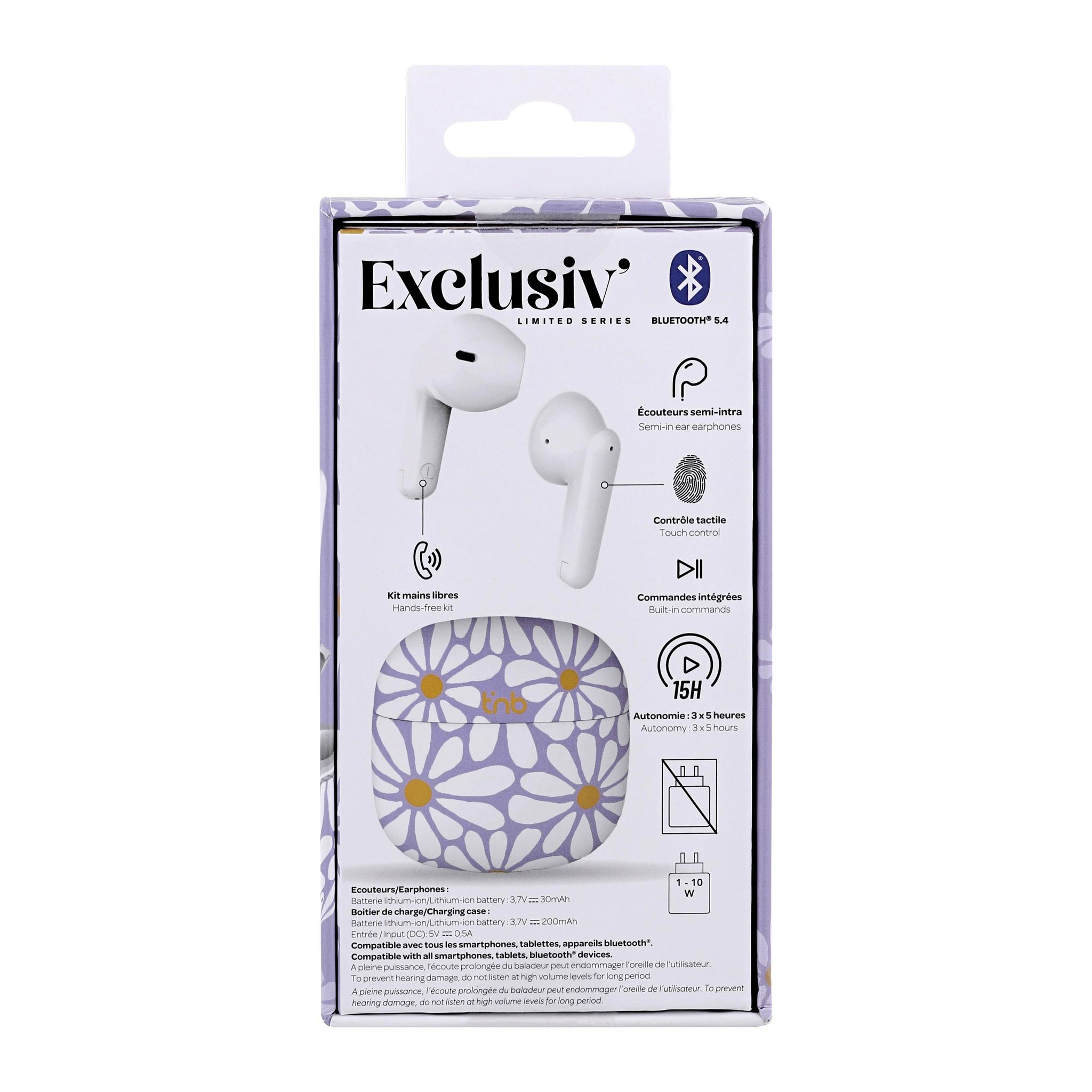 Voir la diapositive 6 : TNB Écouteurs Exclusiv Fleurs TWS