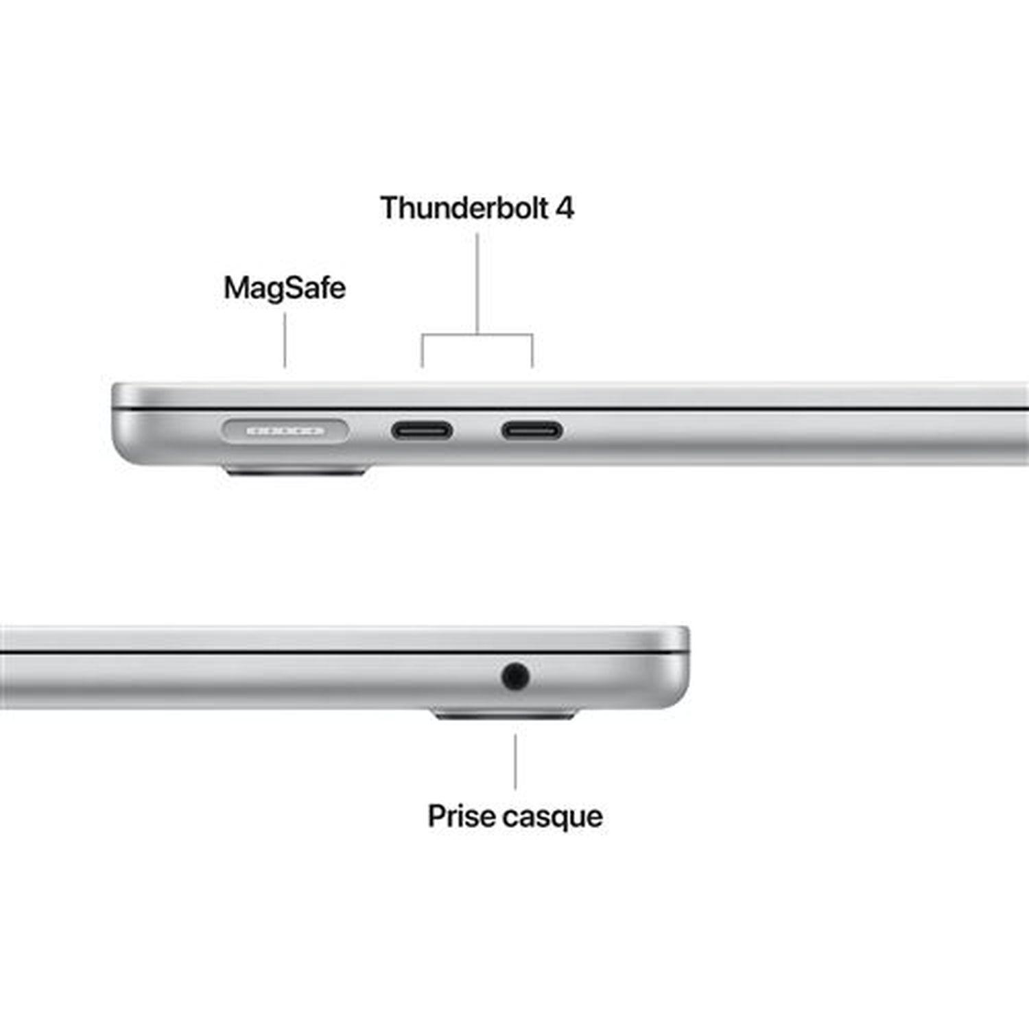 Voir la diapositive 7 : APPLE Ordinateur portable MacBook Air 13'' 256 Go SSD 16 Go RAM Puce M4 - Argent