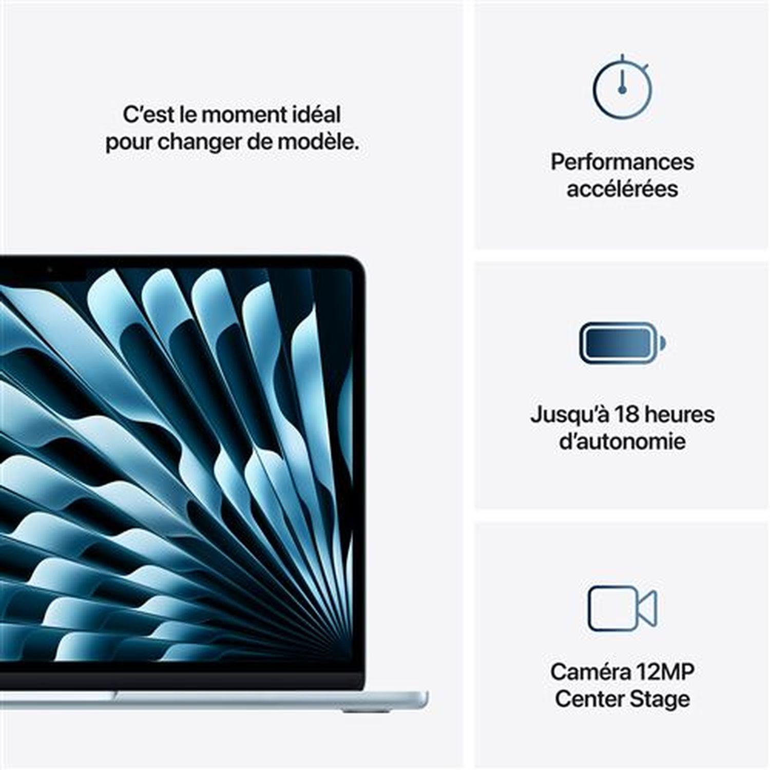 Voir la diapositive 10 : APPLE Ordinateur portable MacBook Air 13'' 256 Go SSD 16 Go RAM Puce M4 - Argent