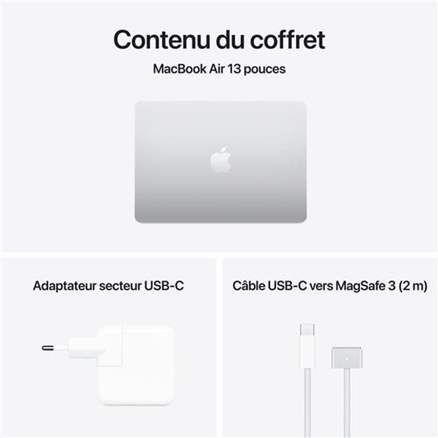Voir la diapositive 11 : APPLE Ordinateur portable MacBook Air 13'' 256 Go SSD 16 Go RAM Puce M4 - Argent