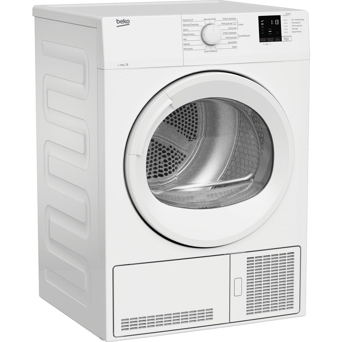 Voir la diapositive 3 : BEKO Sèche linge hublot à condensation DCB816W, 8 kg, B