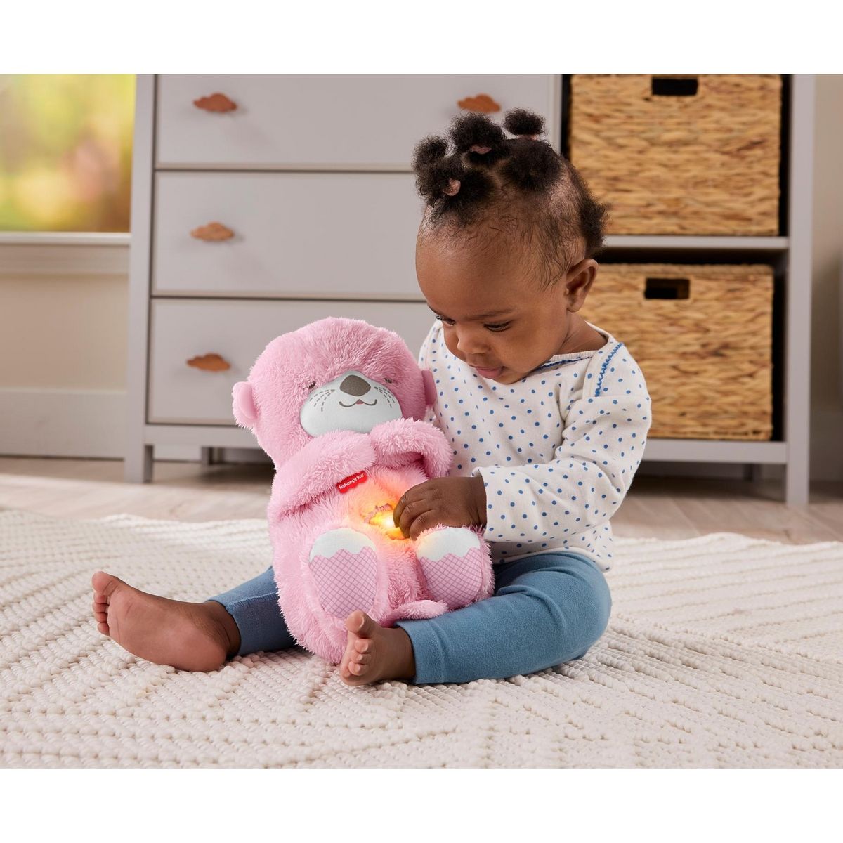 MATTEL Peluche Ma loutre Câlins - Rose