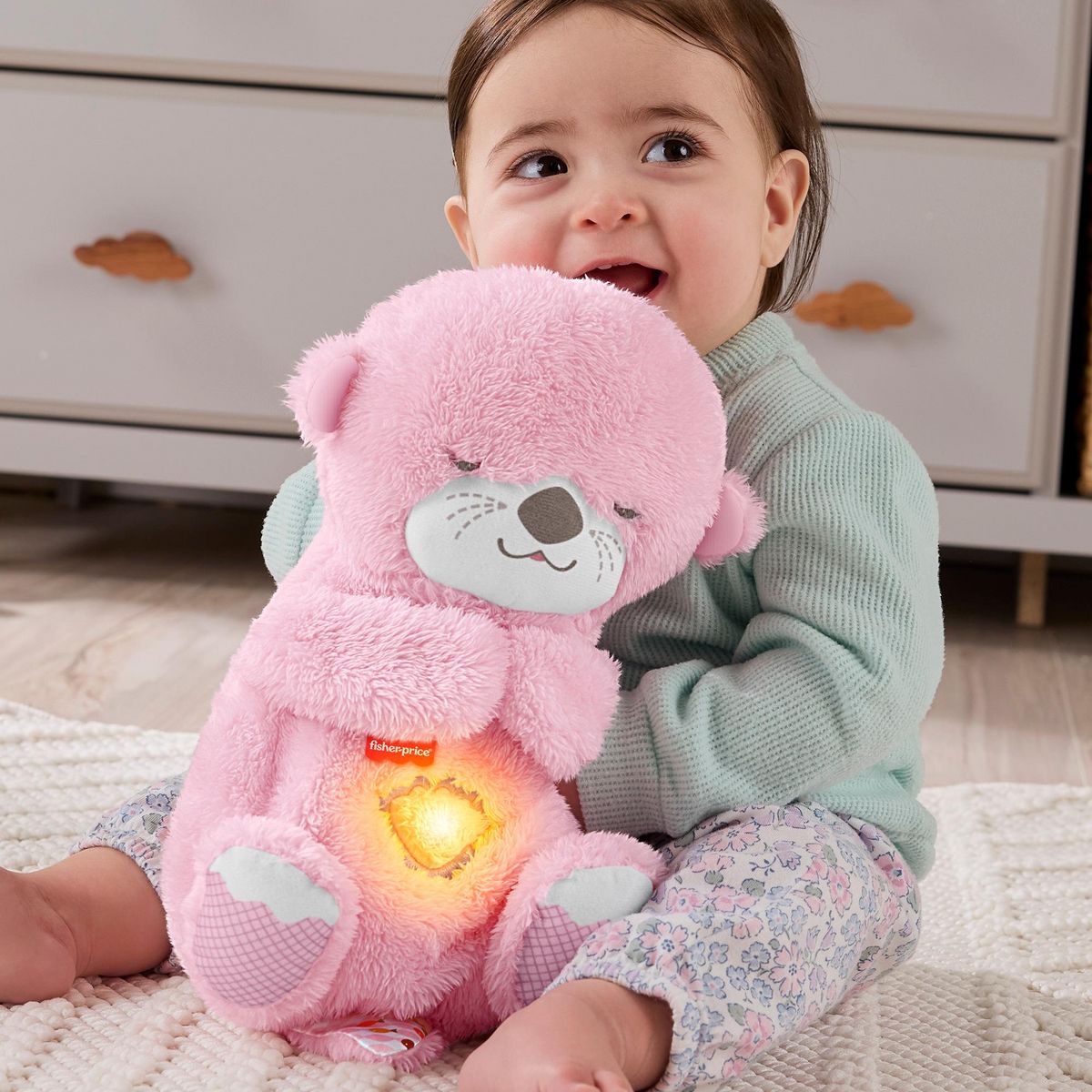 MATTEL Peluche Ma loutre Câlins - Rose